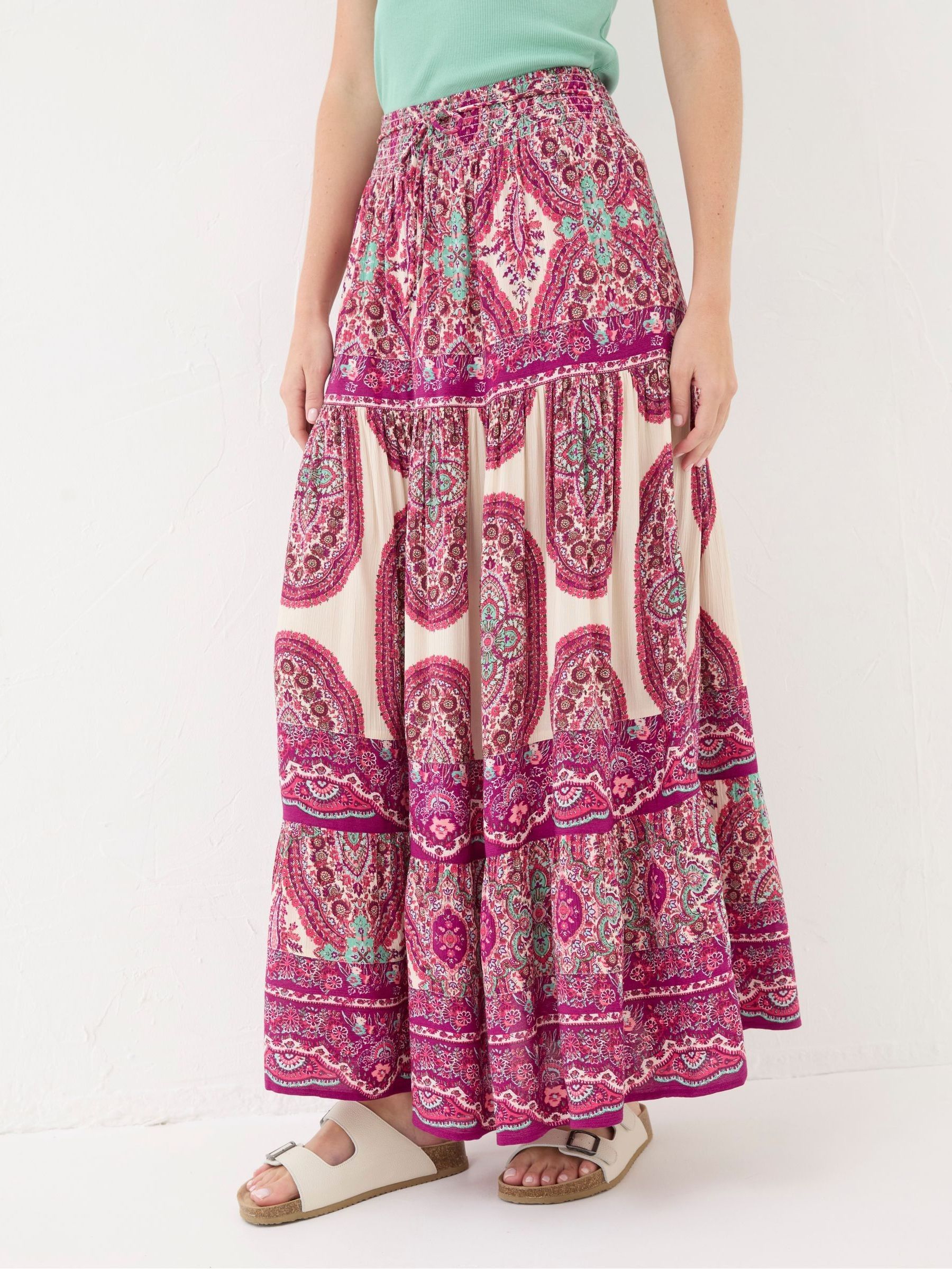 Jayla Purple Detail Paisley Maxi Skirt - Image 1 of 5