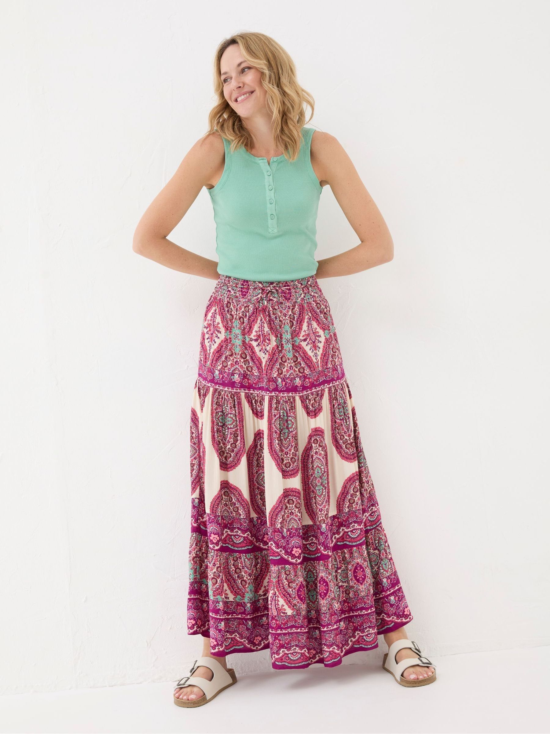Jayla Purple Detail Paisley Maxi Skirt - Image 4 of 5