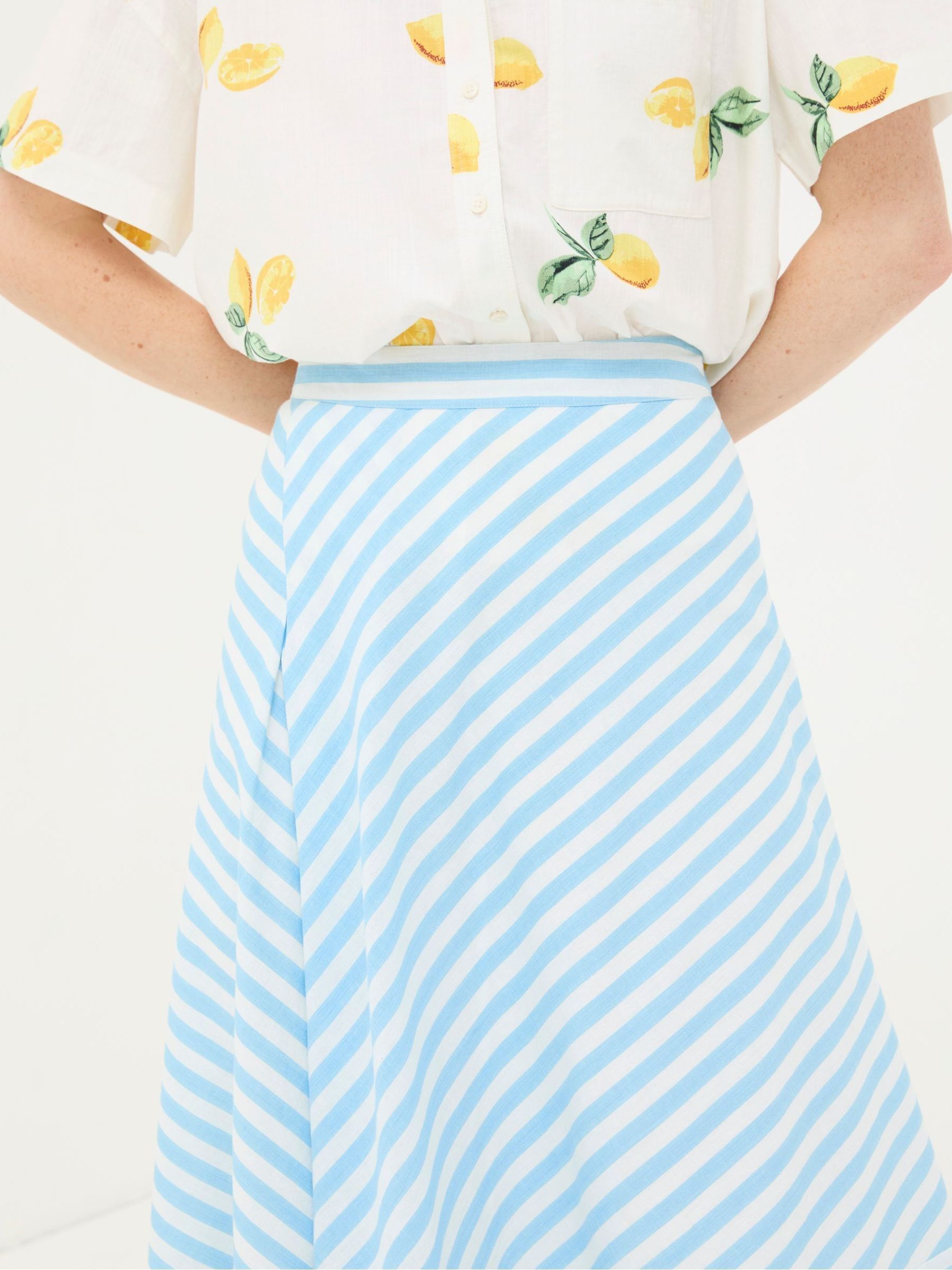 Judes Blue Robyn Striped Midi Skirt - Image 3 of 5