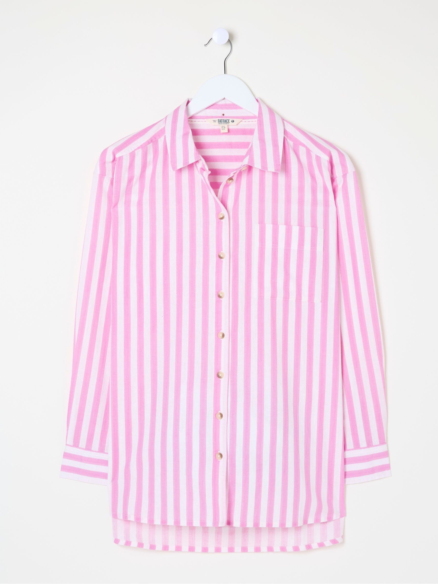 Carolin Pink Judes Stripe Shirt With Linen - Image 6 of 6
