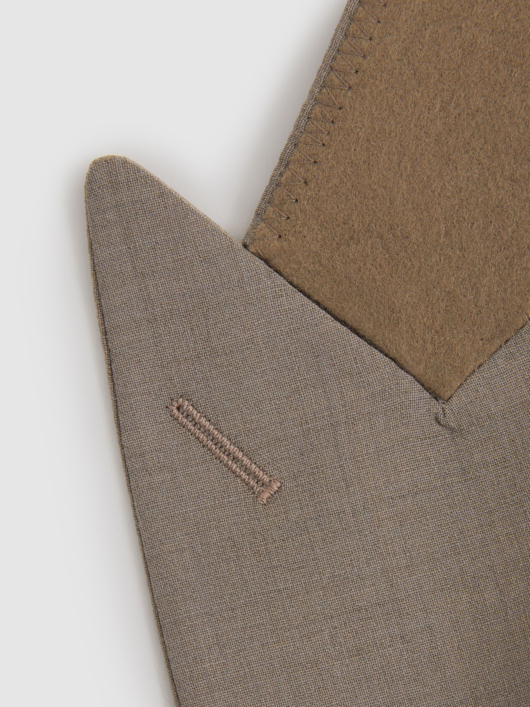 Harley Mushroom Brown Textured Wool Blend Single Breasted Blazer - Image 4 of 5