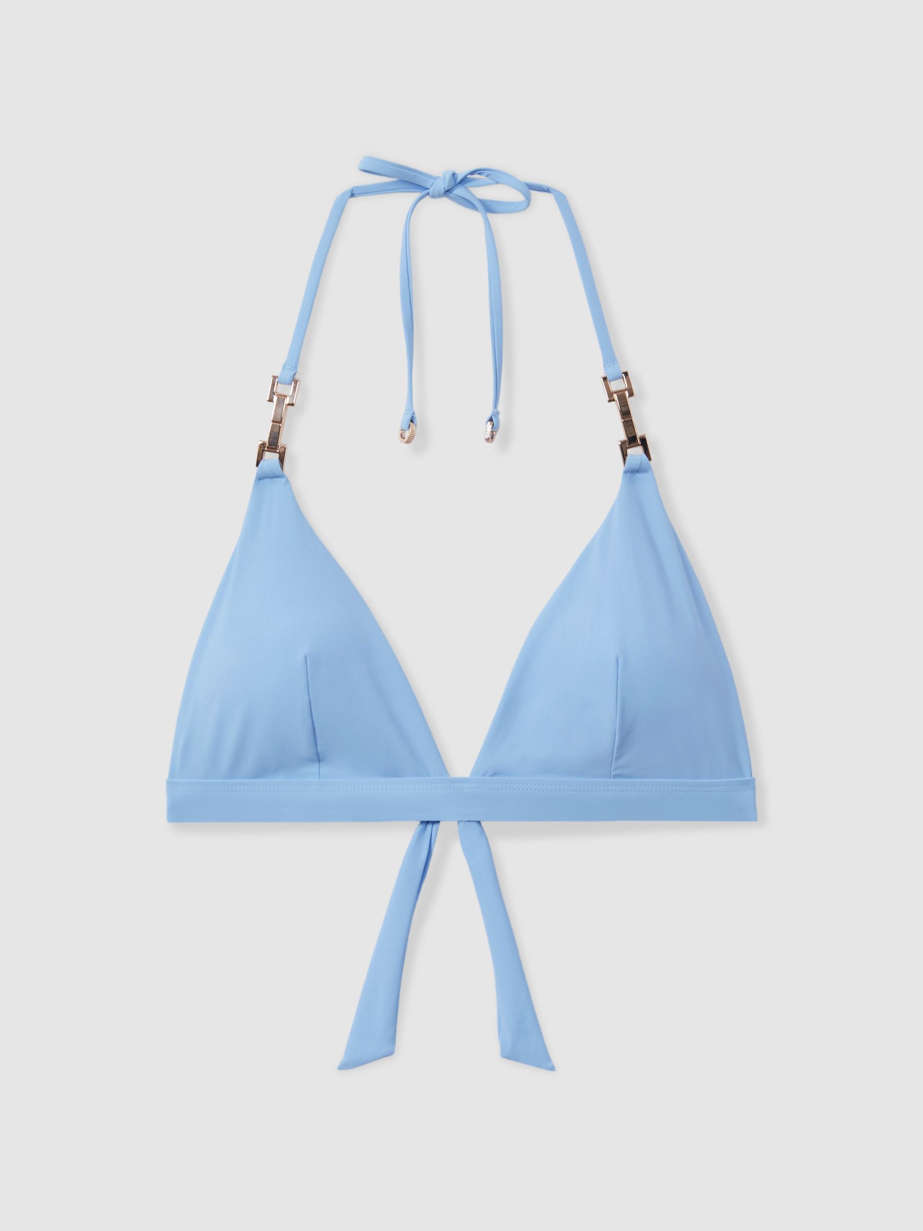 Triangle Halter Neck Bikini Top in Powder Blue - Image 2 of 5