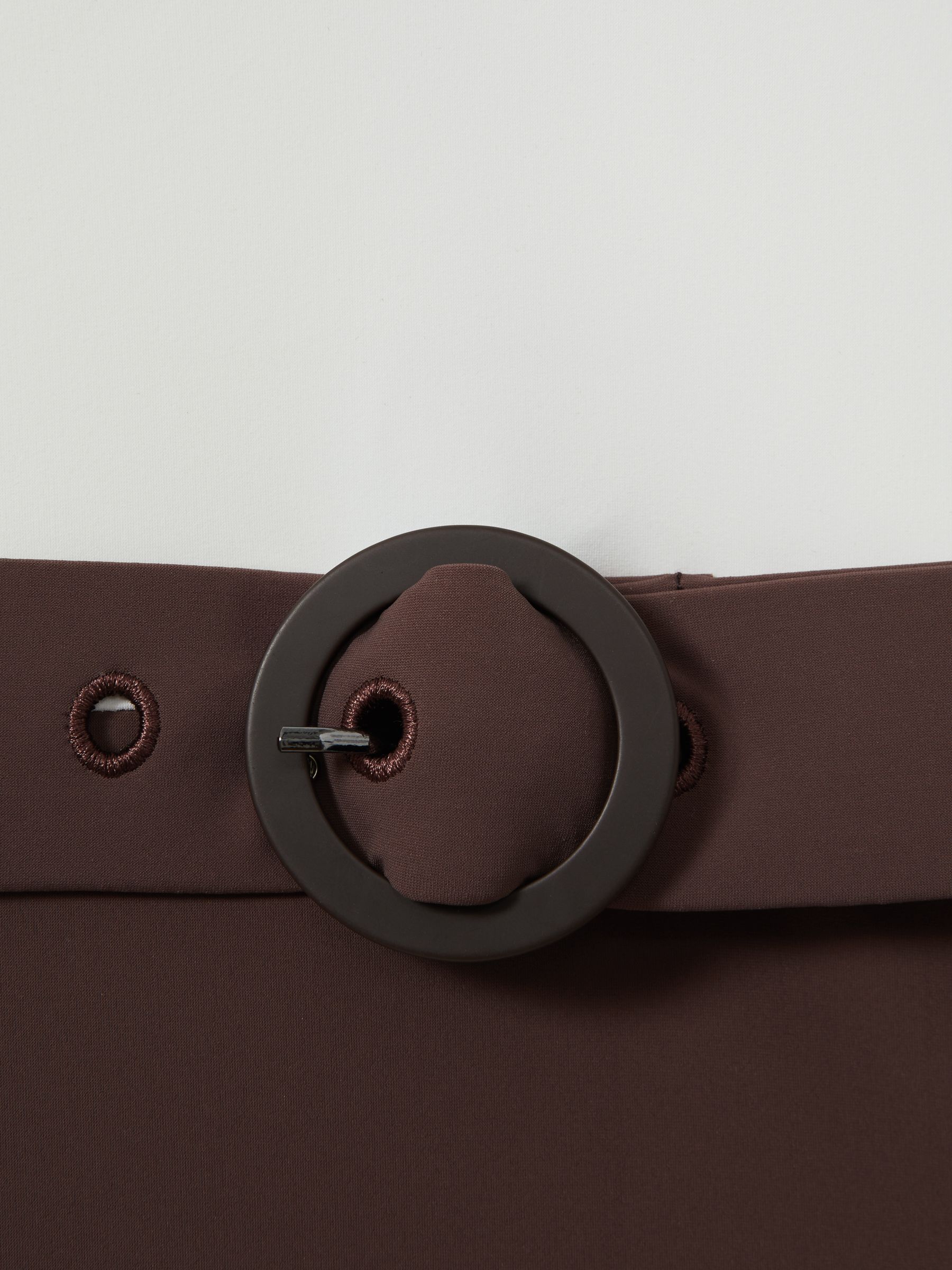 Colourblock Belted Swimsuit in Ivory/Chocolate - Image 5 of 5