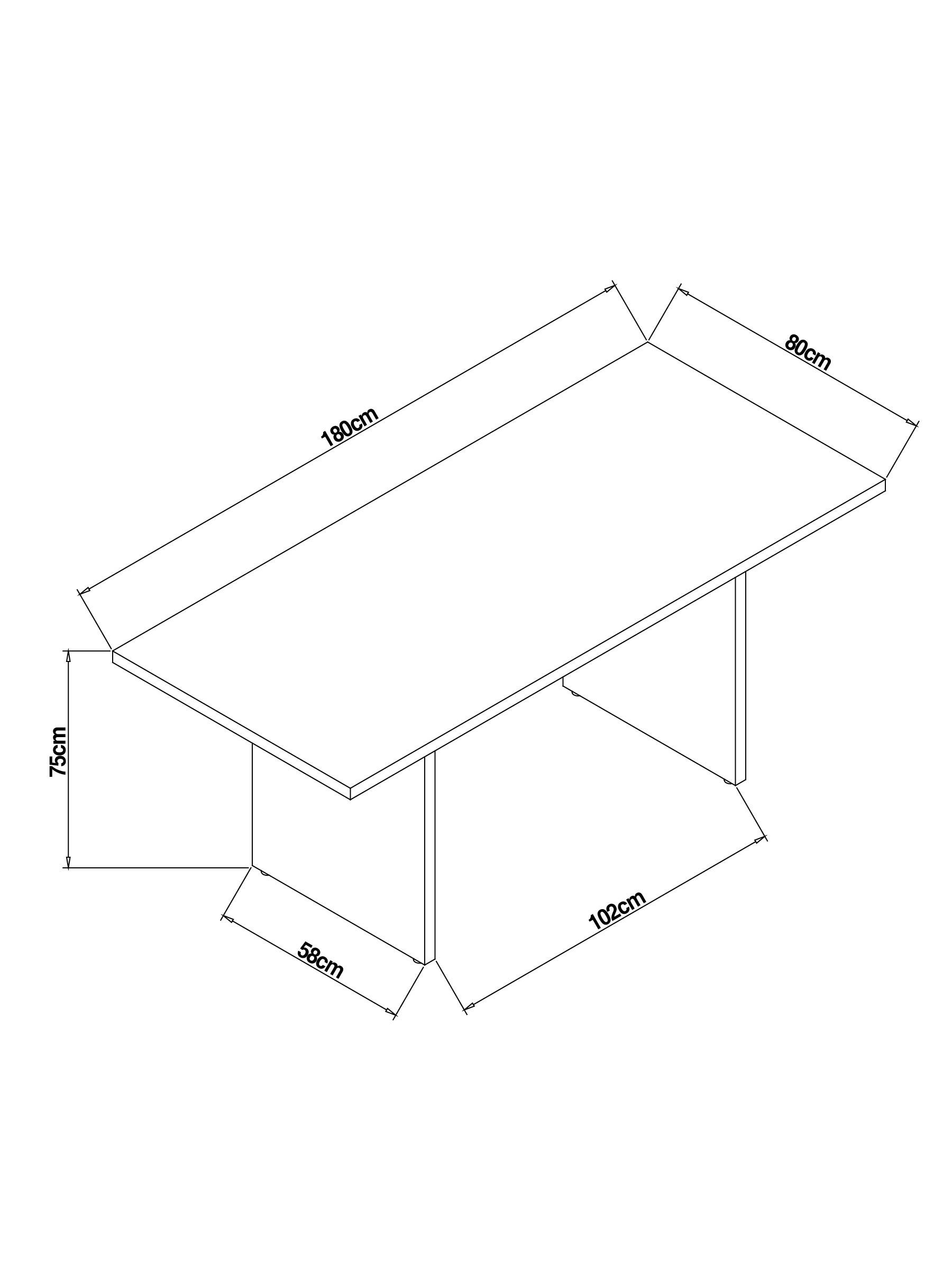 Zayla Rectangle Fixed Dining Table in Dark Green - Image 4 of 4