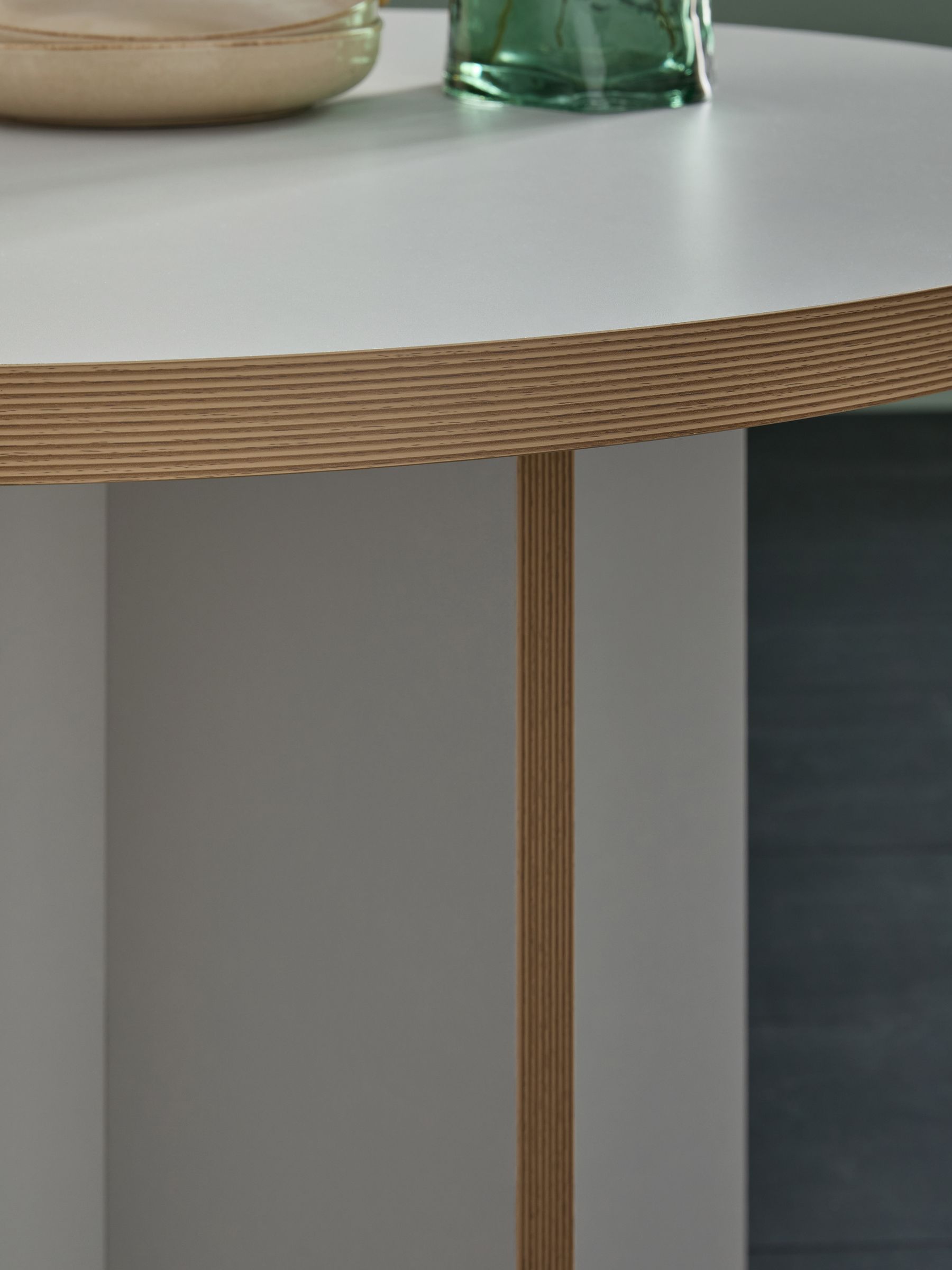 Zayla Round Fixed Dining Table in Grey - Image 2 of 3