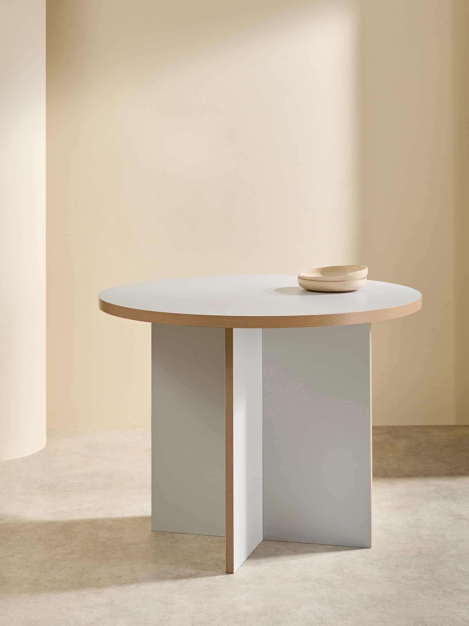 Zayla Round Fixed Dining Table in Grey - Image 3 of 3