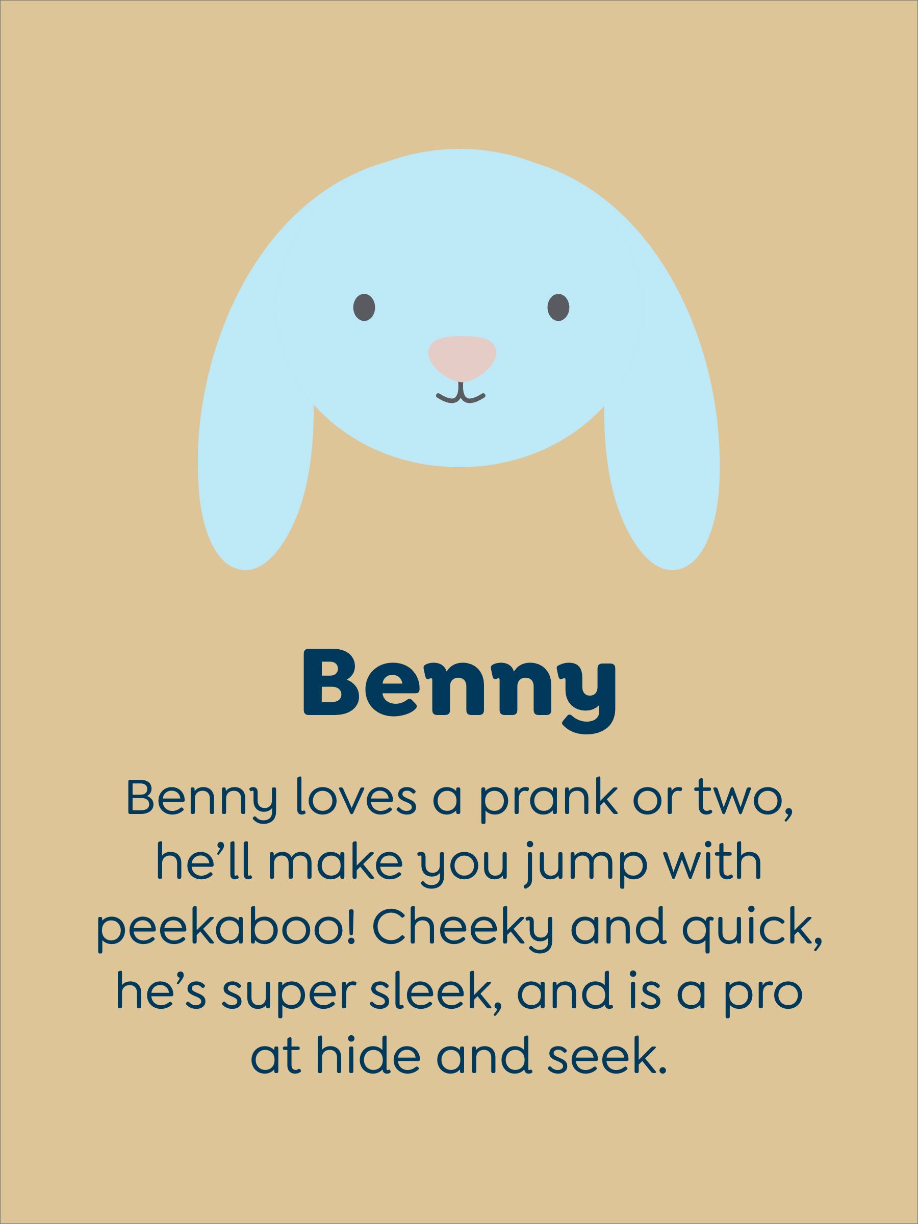 Benny Blue Bunny Soft Toy Plushie - Small - Image 5 of 5 Benny Blue Bunny Soft Toy Plushie - Small - Image 5 of 5
