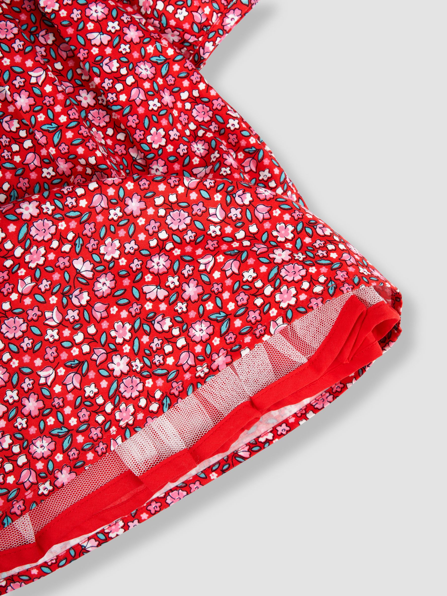 Red Winter Blossom Smocked Party Dress - Image 5 of 5