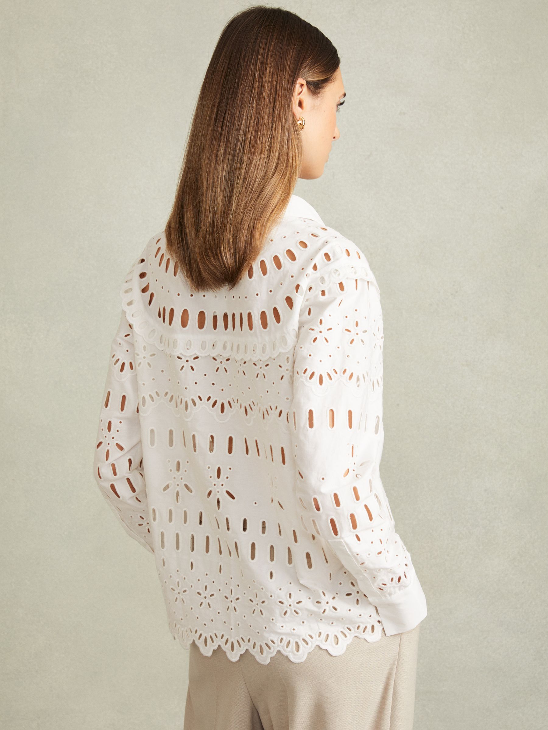 Enid White Cotton Embroidered Shirt - Image 5 of 6