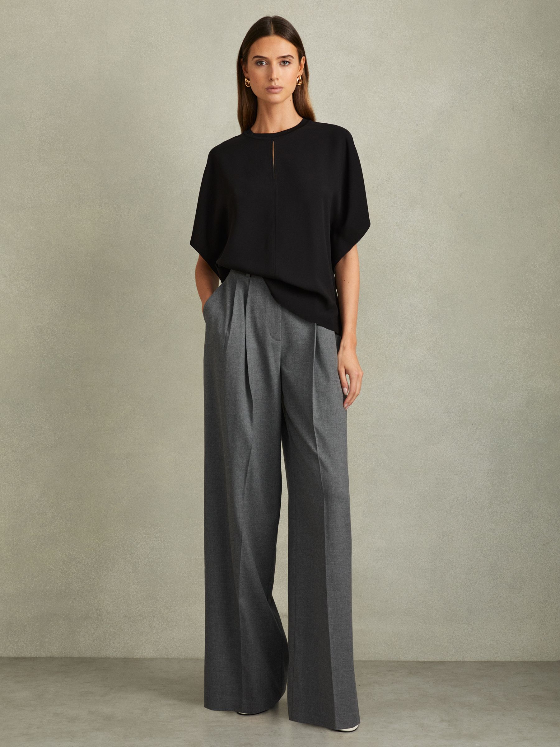 Draped Sleeve Top in Black - image 3