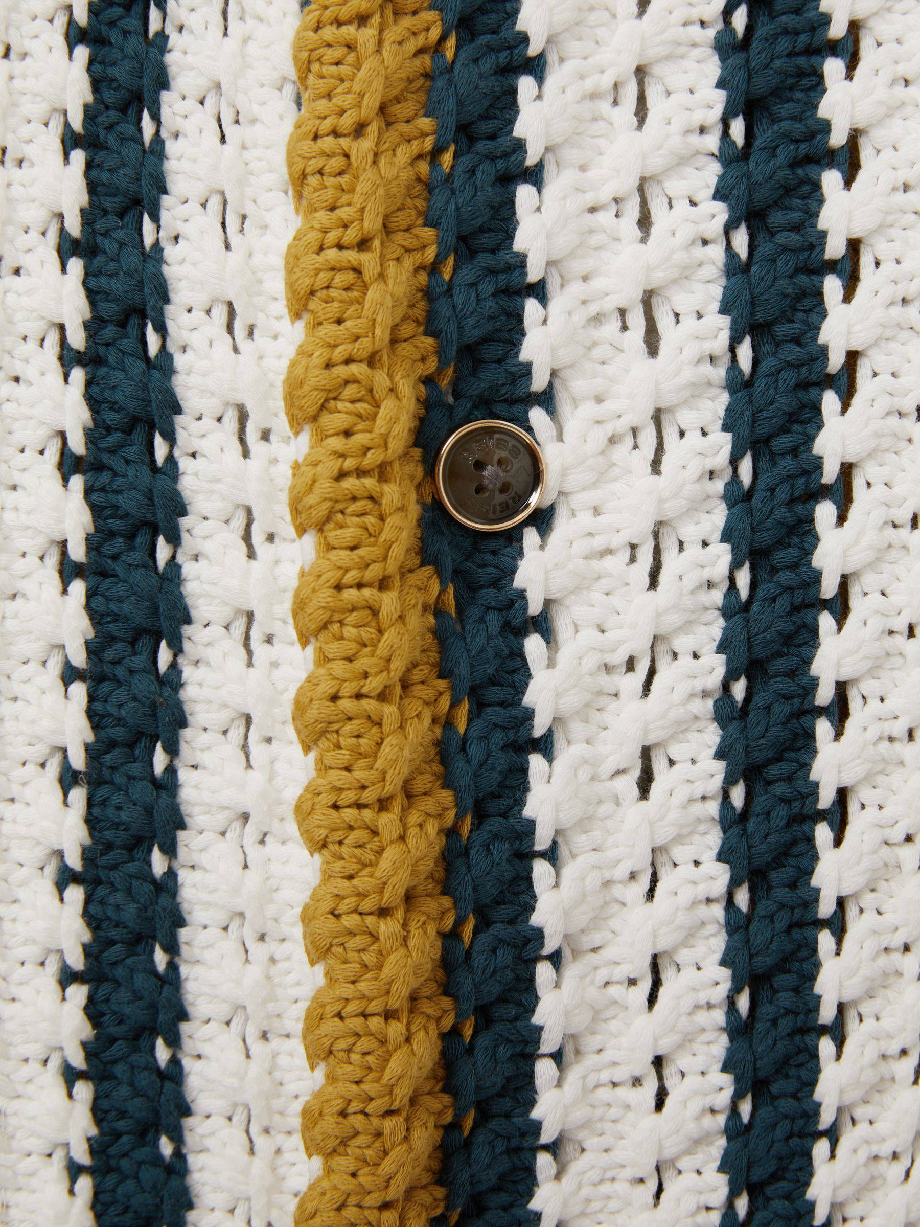 Tampa Green Multi Ché Crochet Cuban Collar Shirt - Image 6 of 6