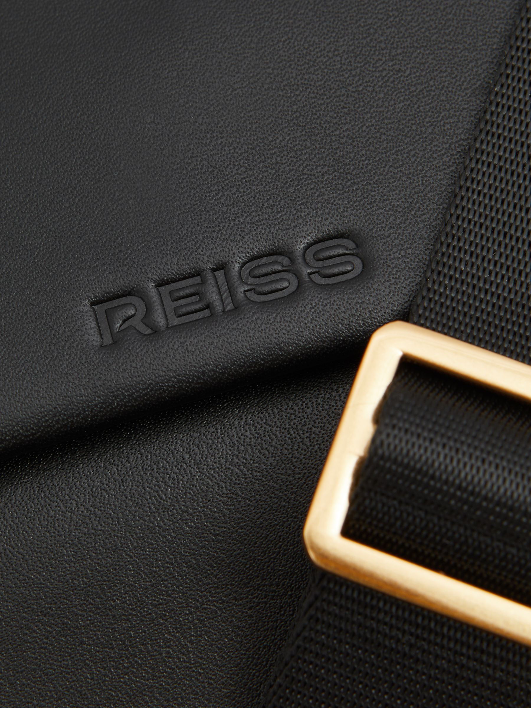 Leather Flap Crossbody Bag in Black - Image 5 of 5