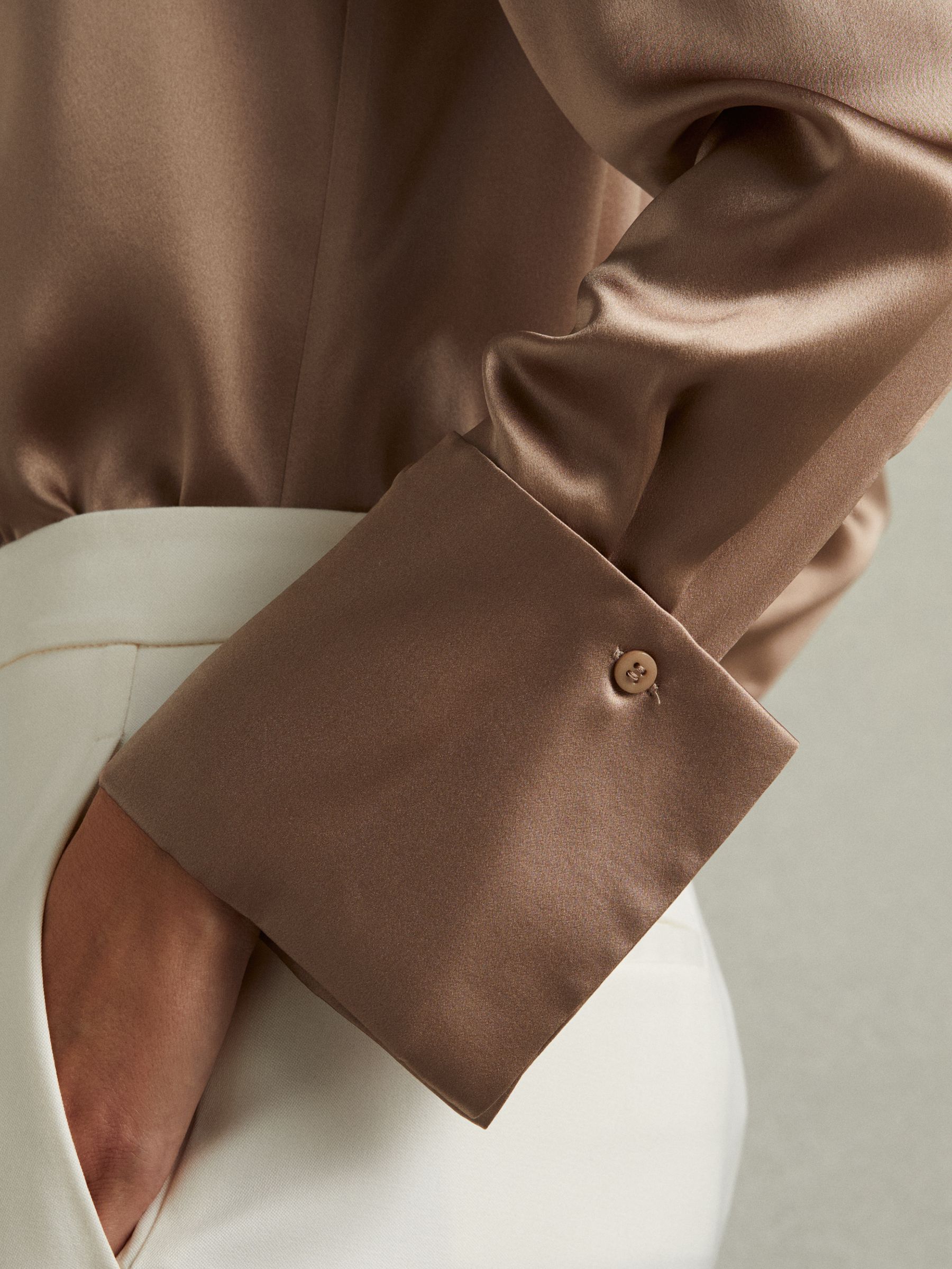 Silk Shirt in Mink - Image 4 of 6