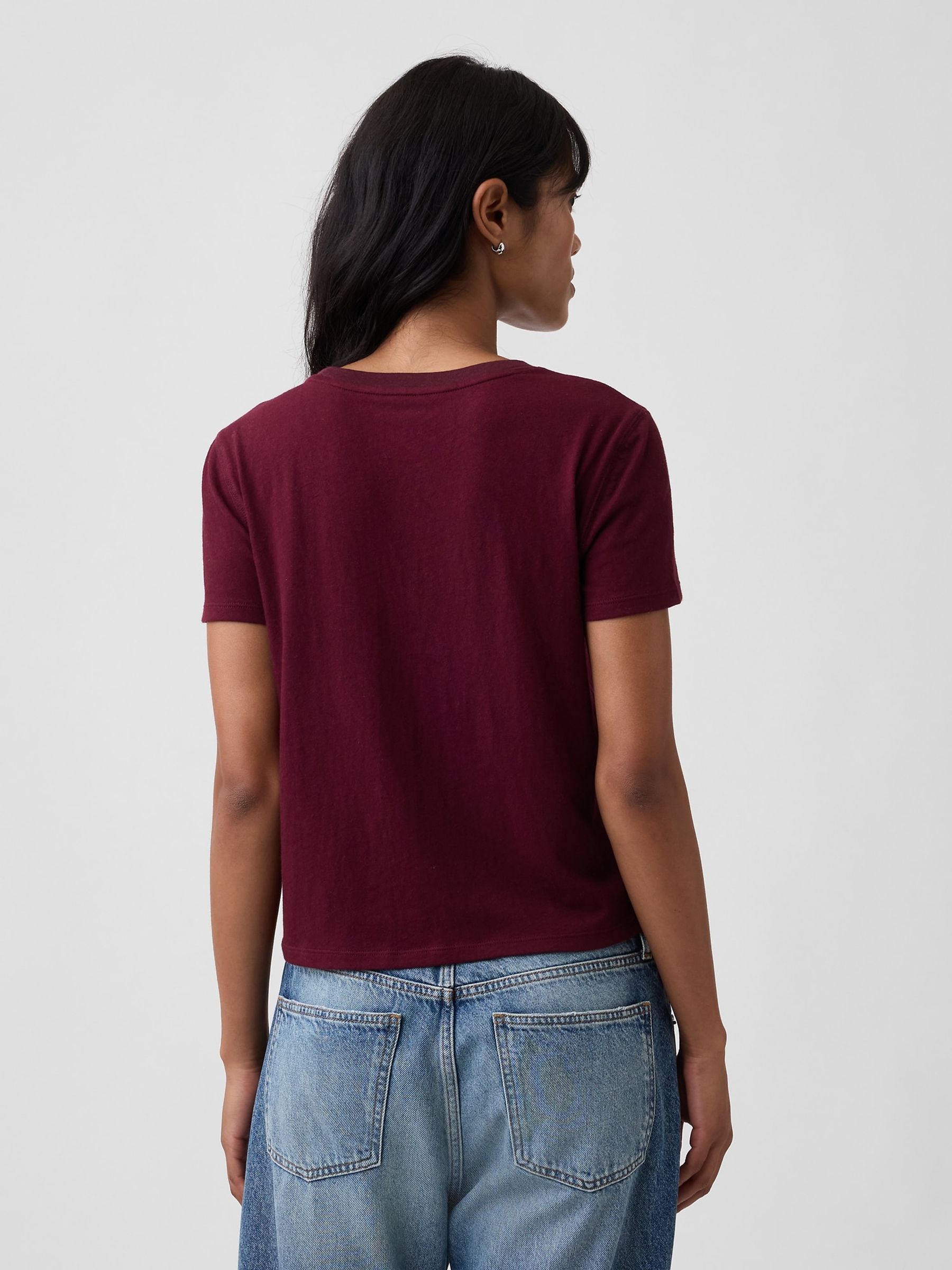 Burgundy Authentic Shrunken Logo T-Shirt - Image 2 of 4
