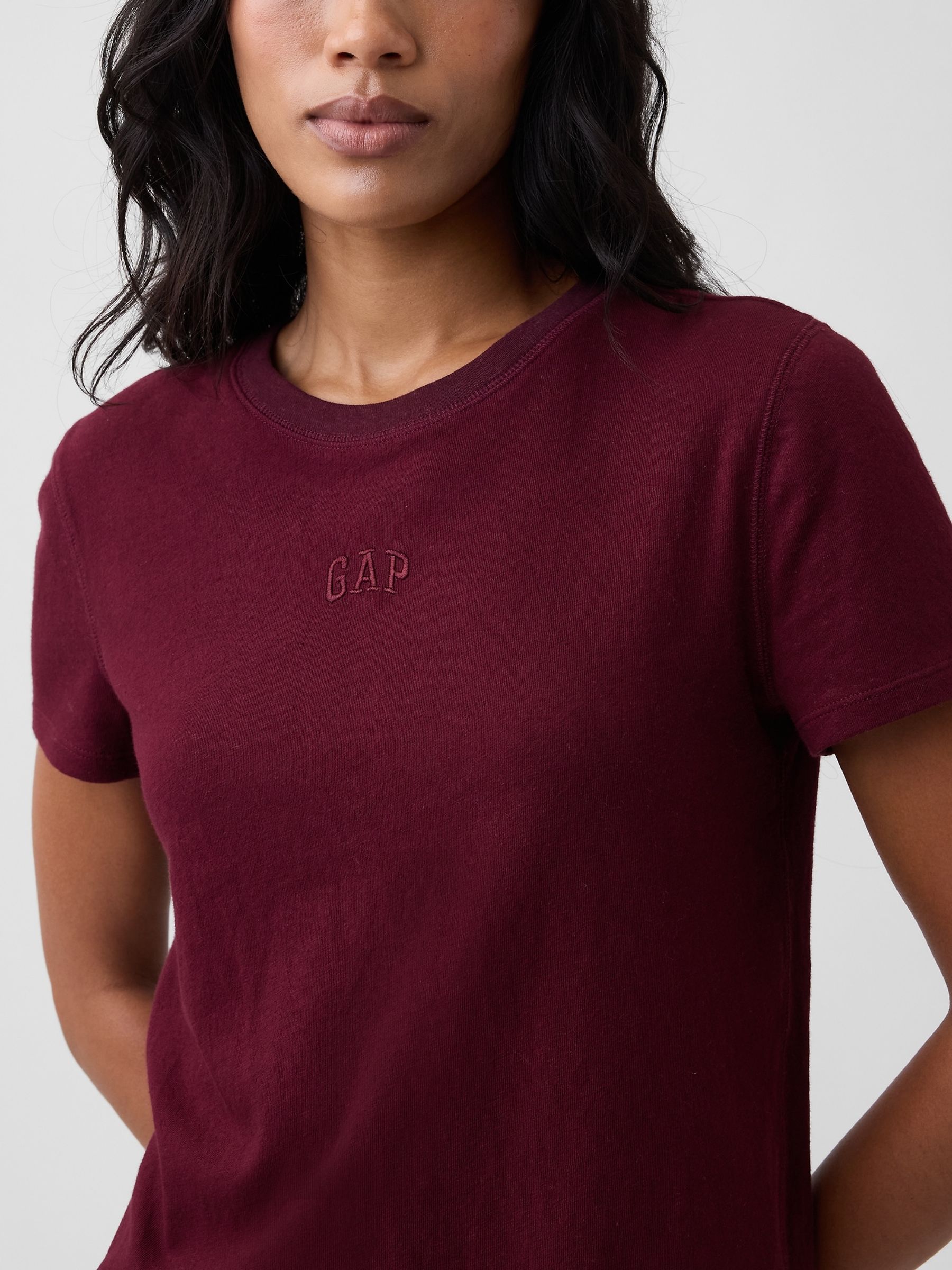 Burgundy Authentic Shrunken Logo T-Shirt - Image 4 of 4