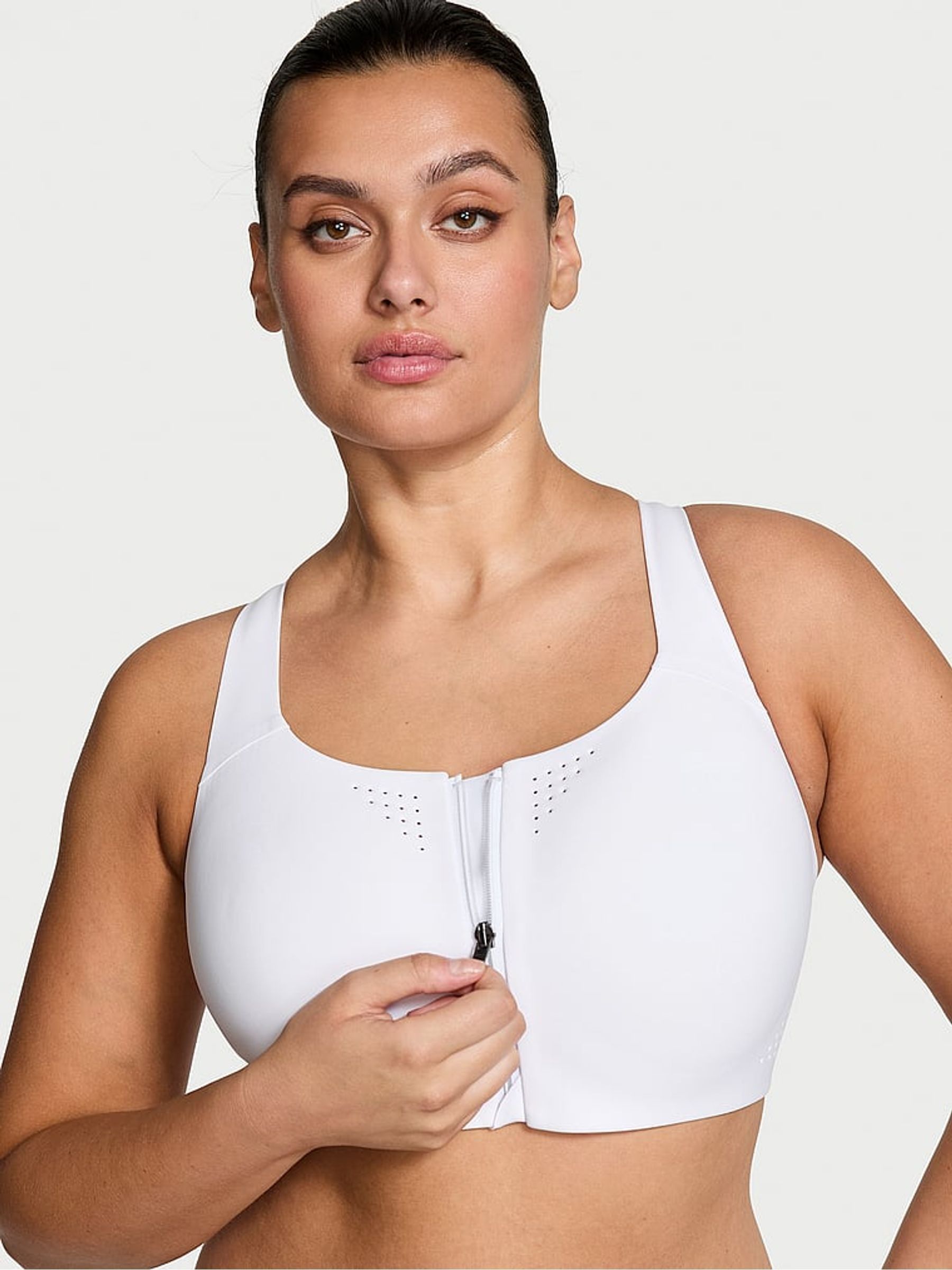 White Front Close Featherweight Max High Support Sports Bra - Image 1 of 4