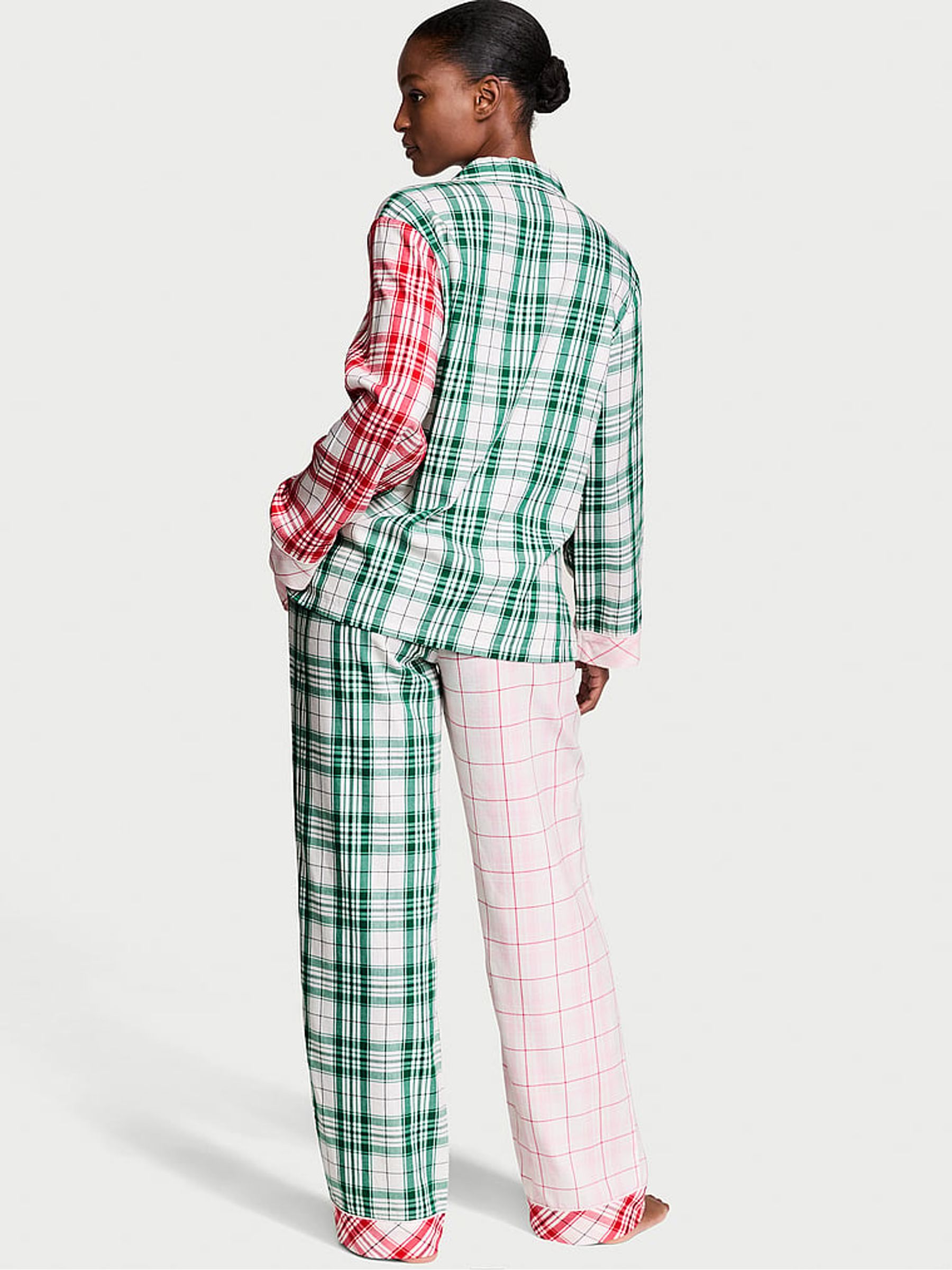 Green Plaid Flannel Long Pyjama Set - Image 2 of 4