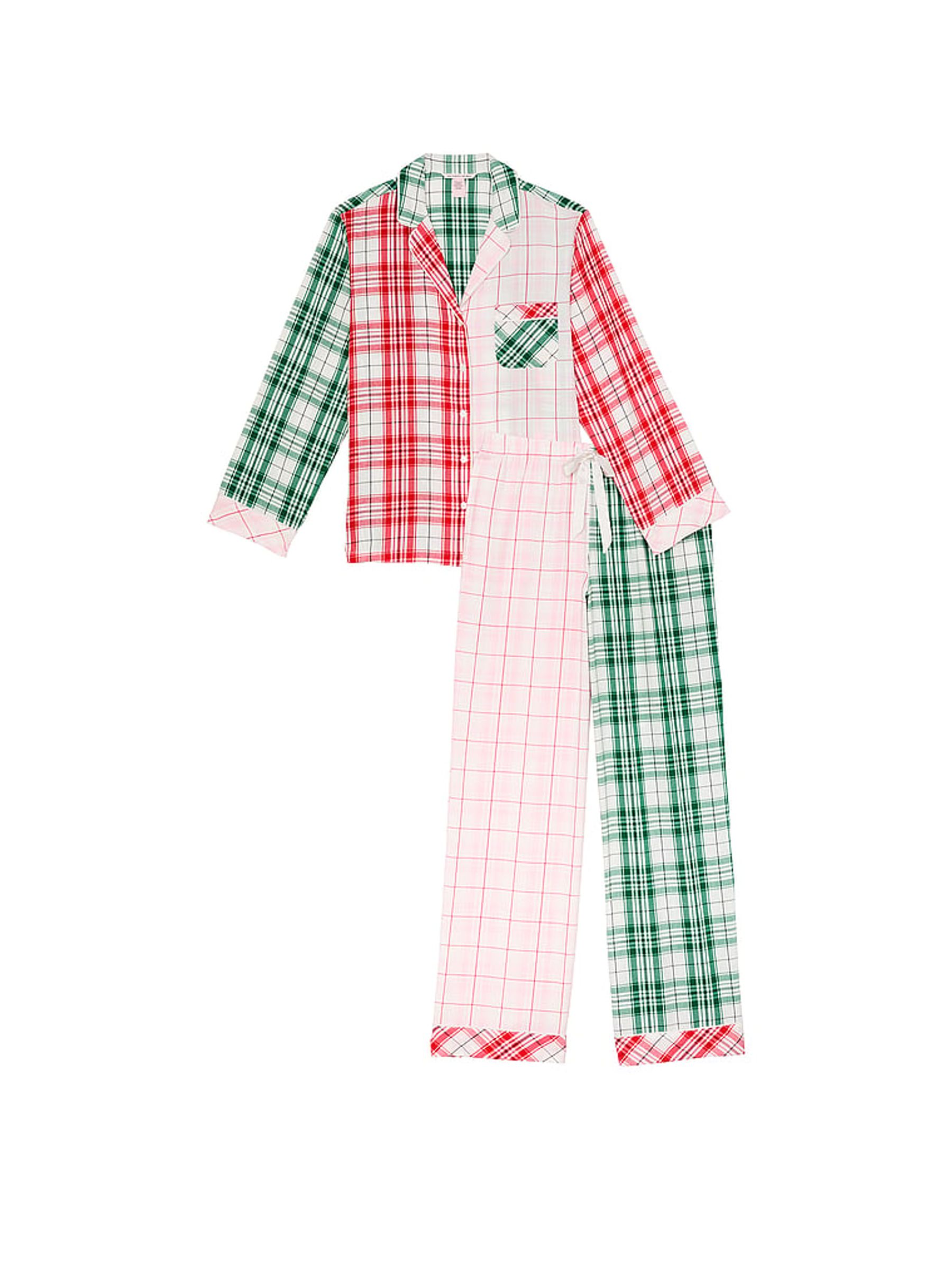 Green Plaid Flannel Long Pyjama Set - Image 3 of 4