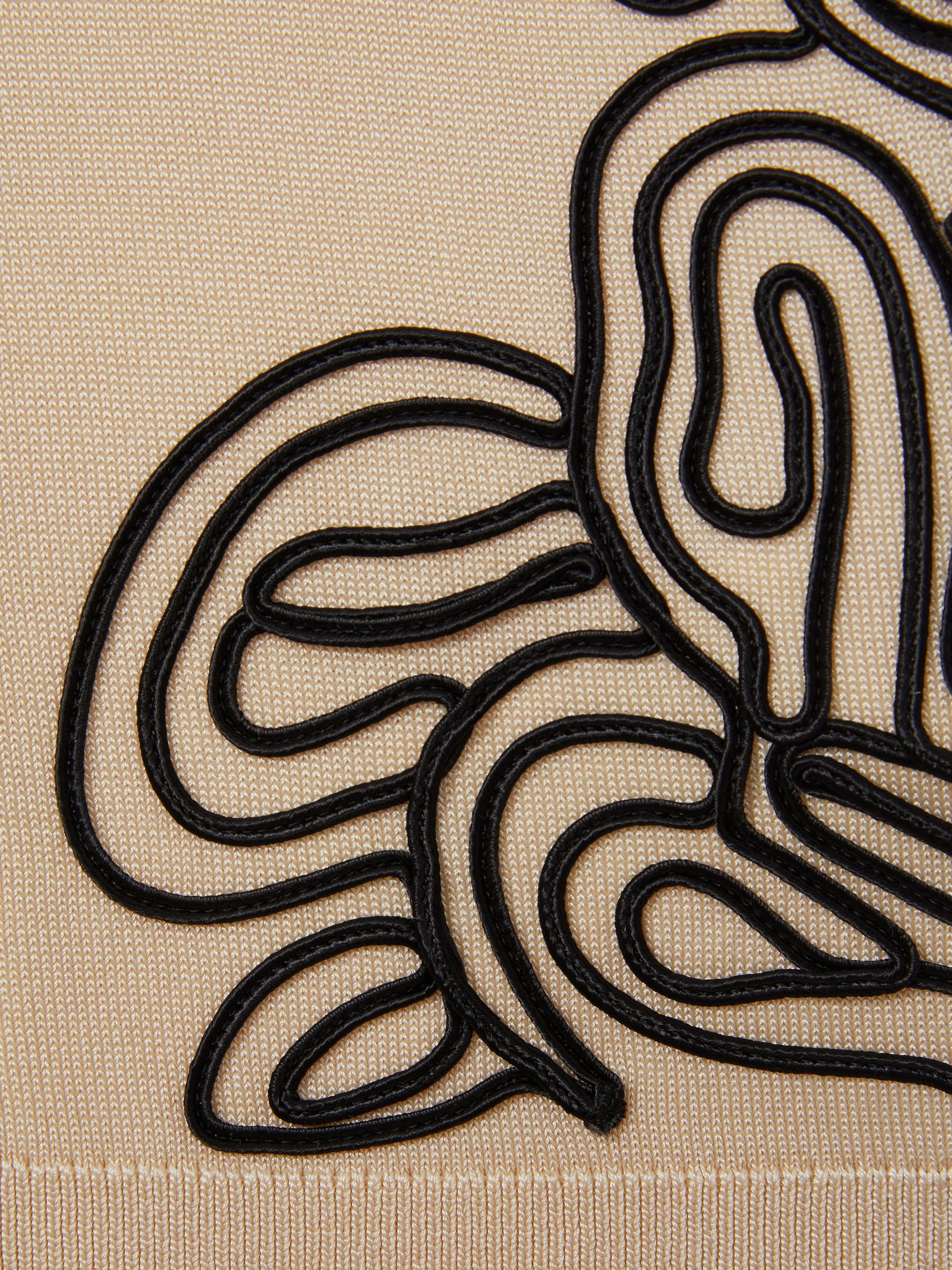 9-13 yrs Jersey Embroidered Cuban Collar Shirt in Off White/Black - Image 3 of 3