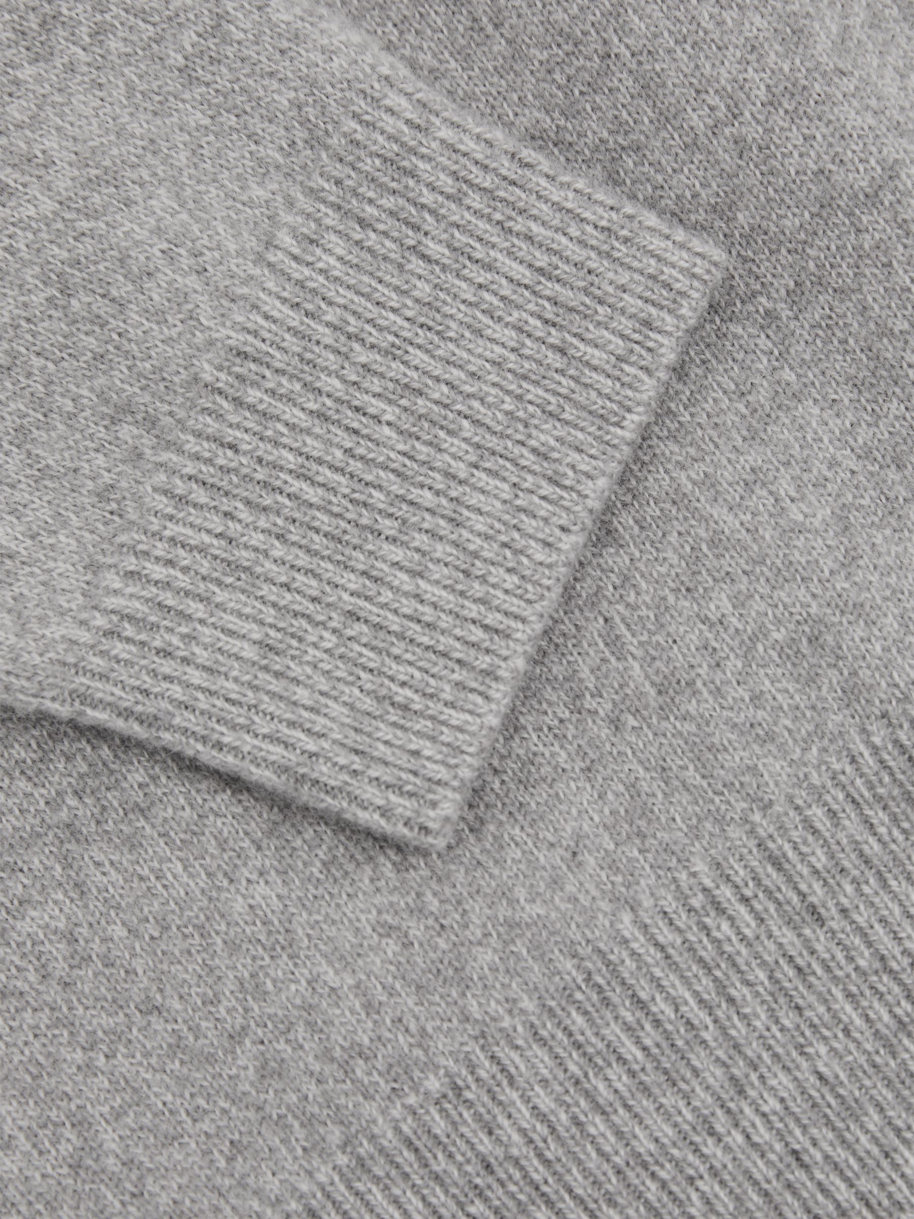 Junior Wool-Cashmere Open Collar Polo Shirt in Grey Melange - Image 3 of 3