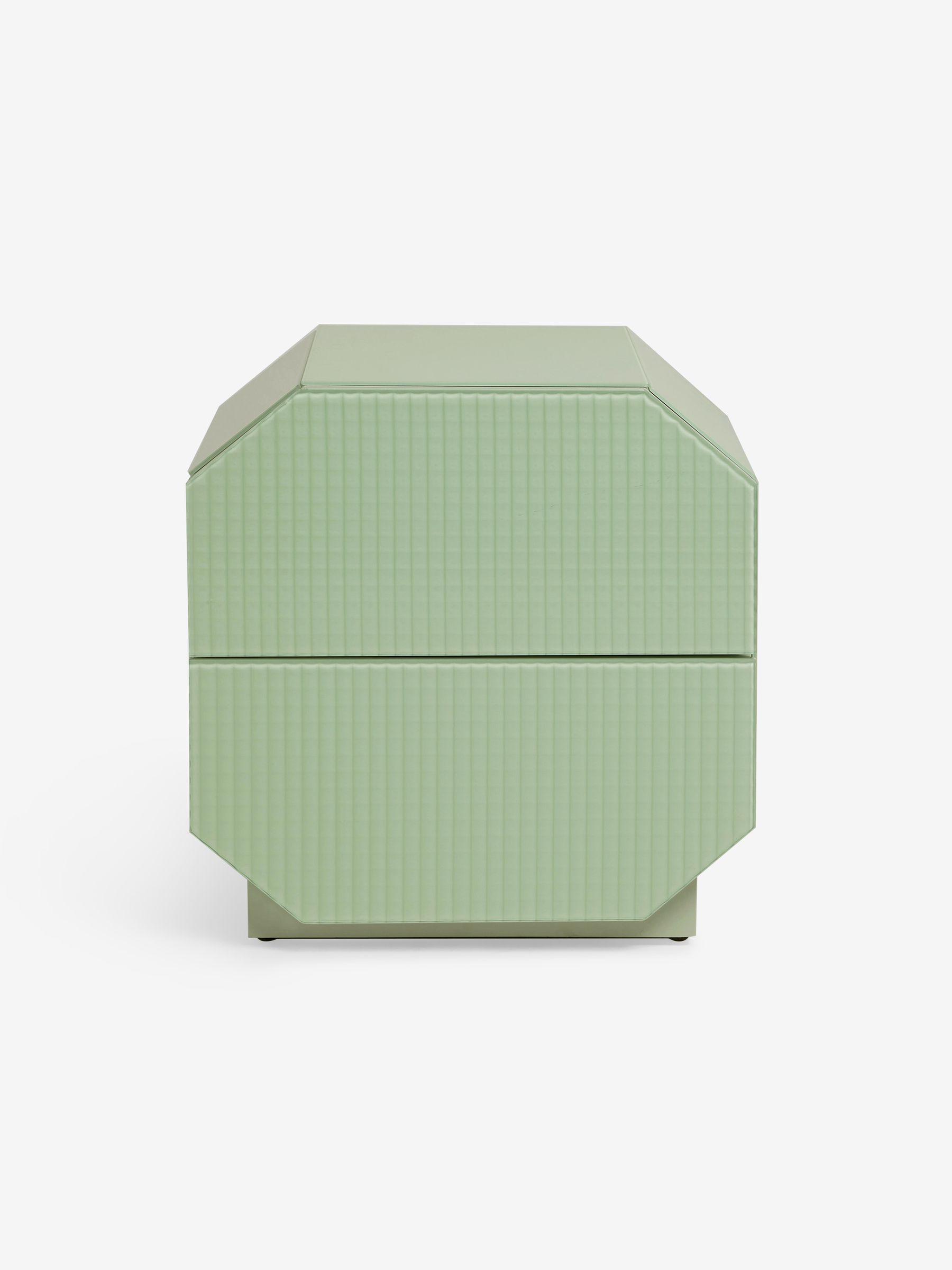 Anya Glass Bedside Table in Green - Image 5 of 6
