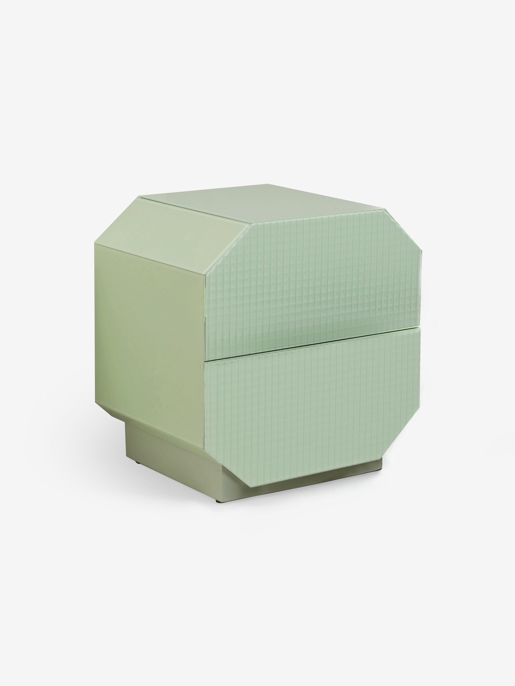 Anya Glass Bedside Table in Green - Image 6 of 6