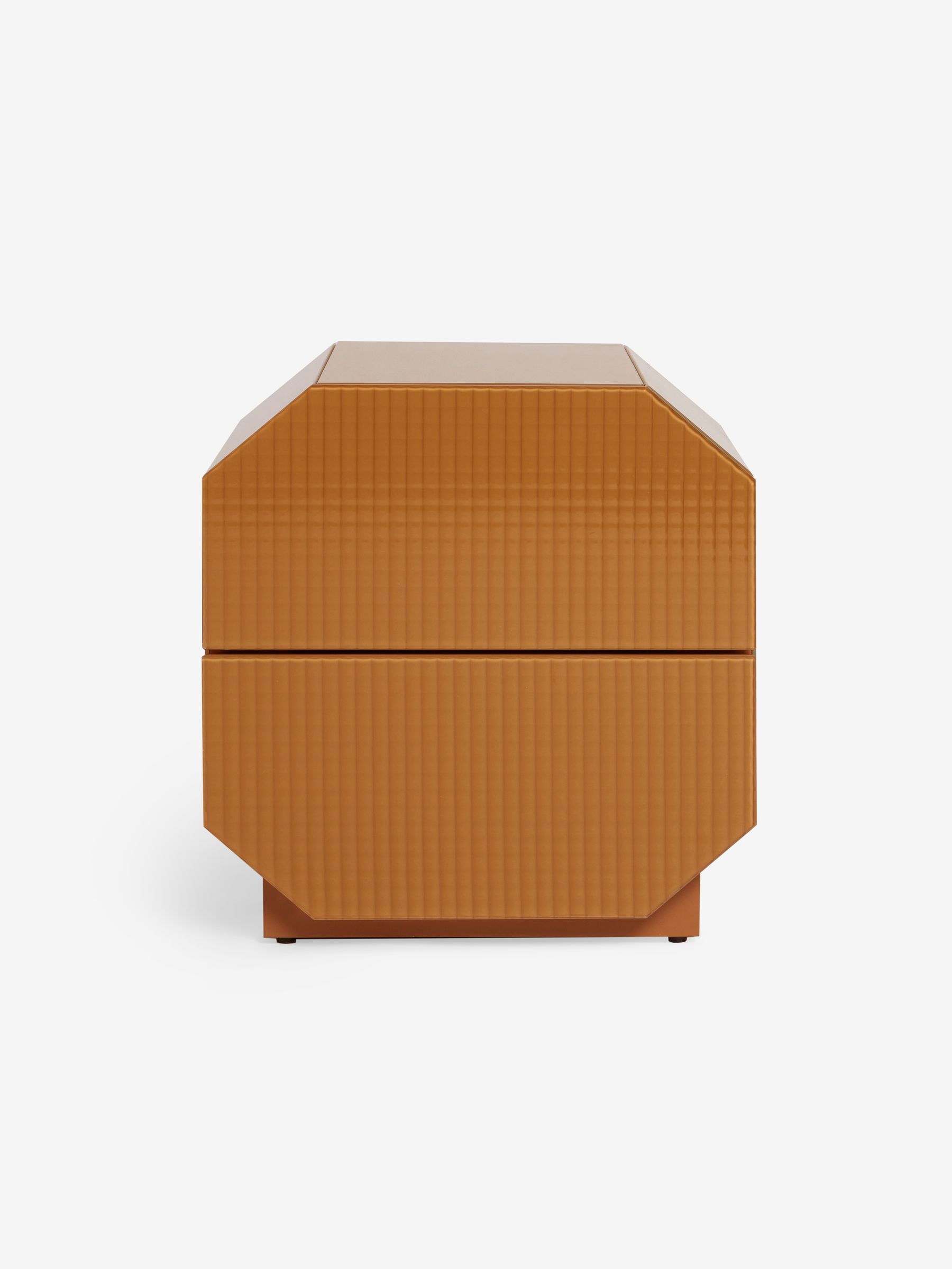 Anya Glass Bedside Table in Caramel Brown - Image 4 of 5