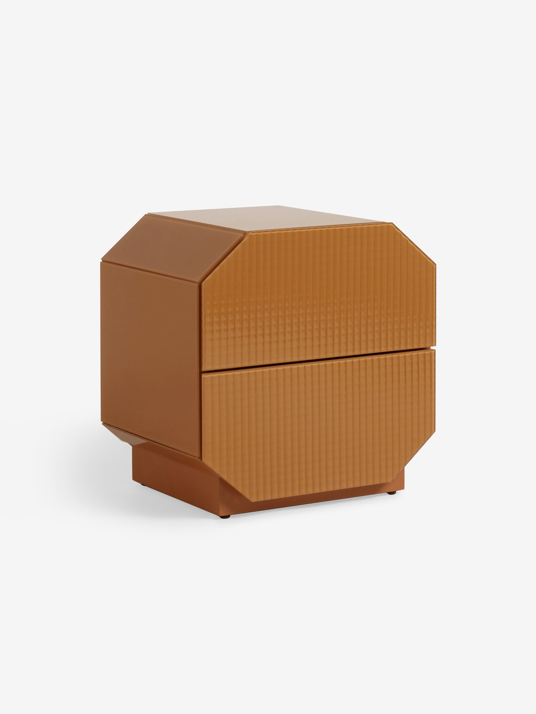 Anya Glass Bedside Table in Caramel Brown - Image 5 of 5