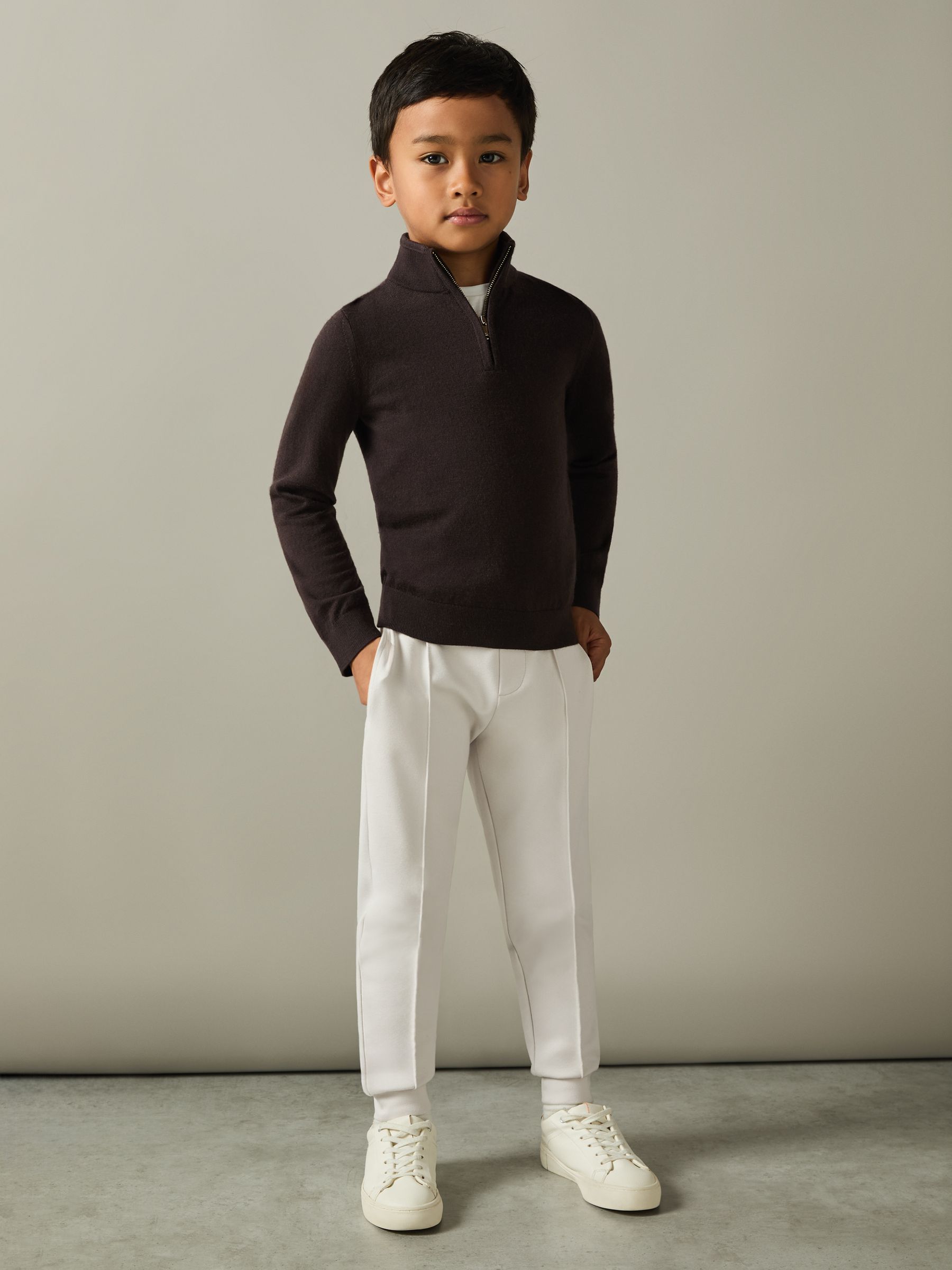 3-9 yrs Relaxed Drawstring Joggers in Taupe - Image 1 of 4