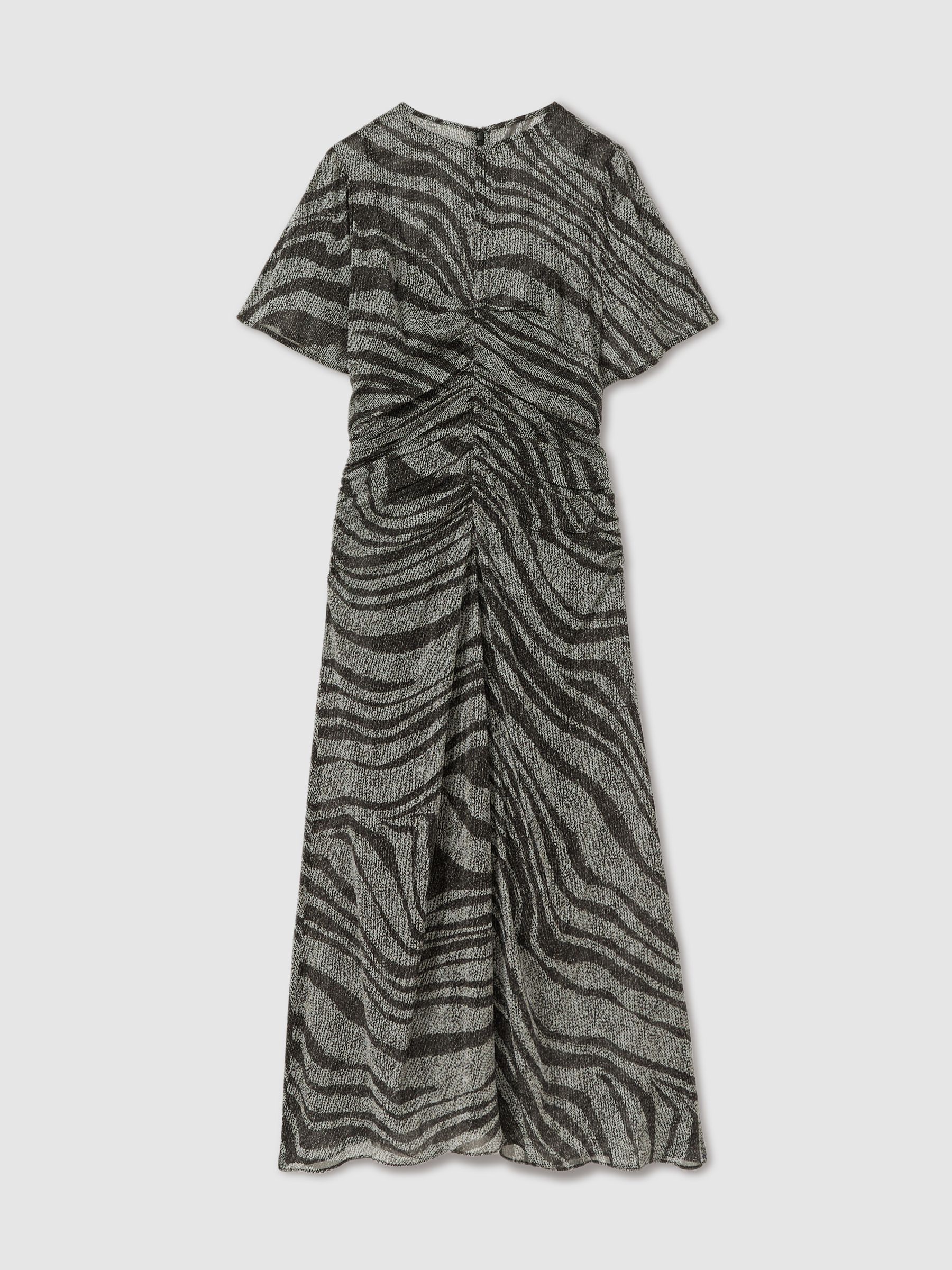 Animal Printed Midi Dress in Black/Grey - Image 2 of 5