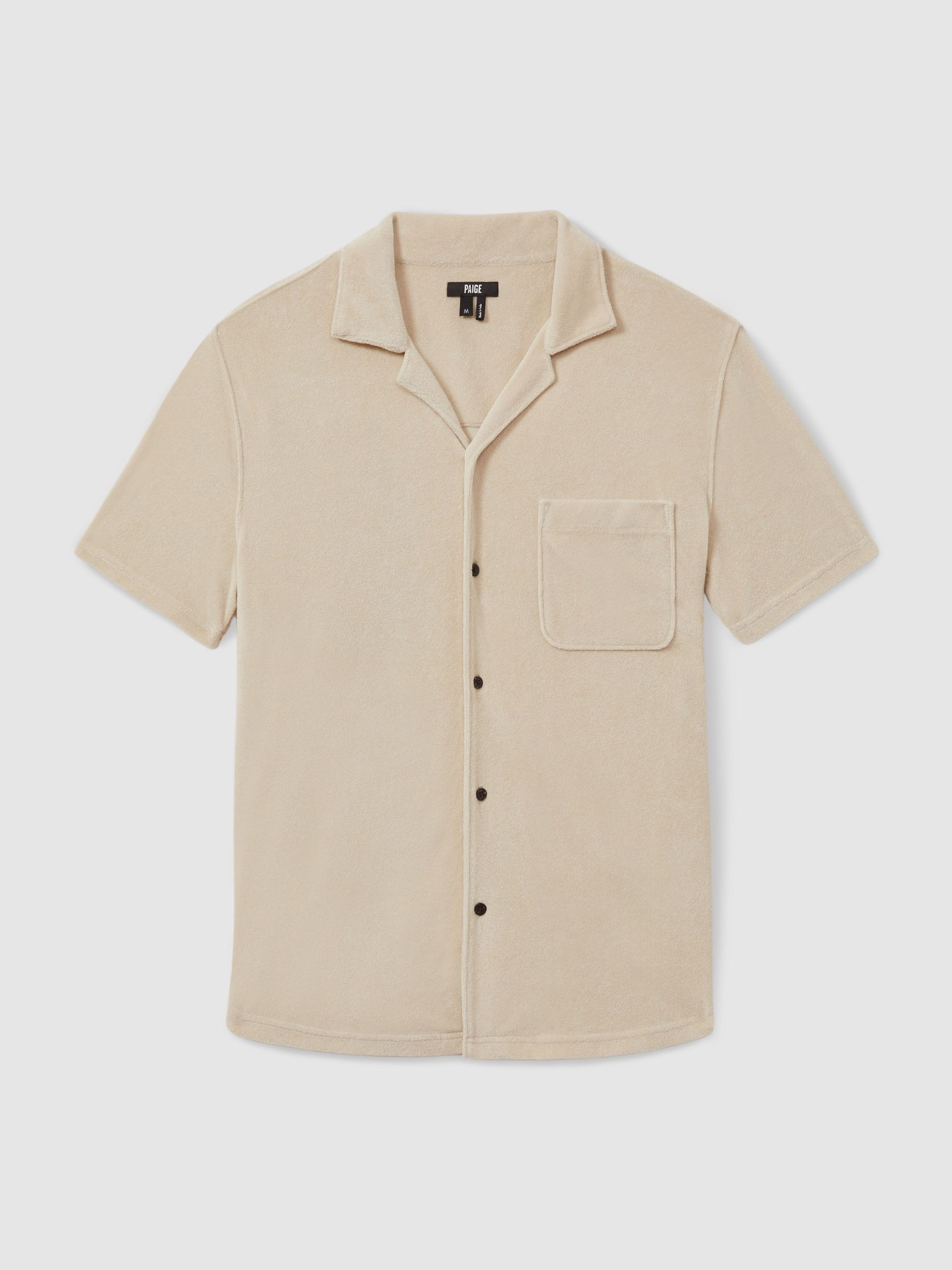 Paige Terry Cuban Collar Shirt in Natural - Image 1 of 5