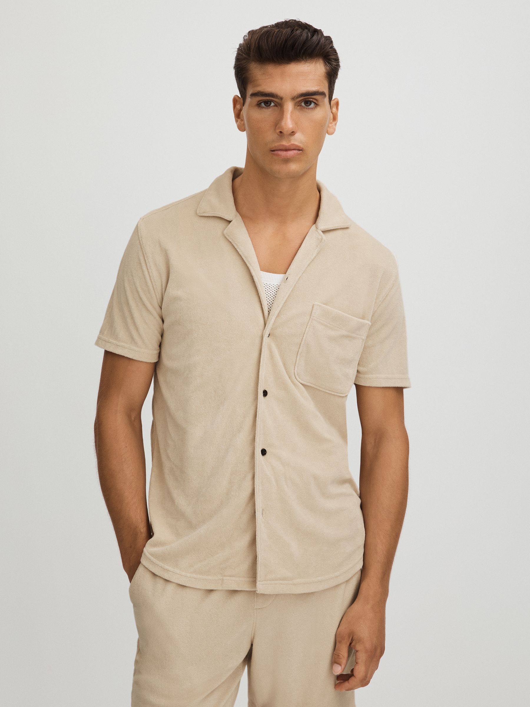 Paige Terry Cuban Collar Shirt in Natural - Image 3 of 5