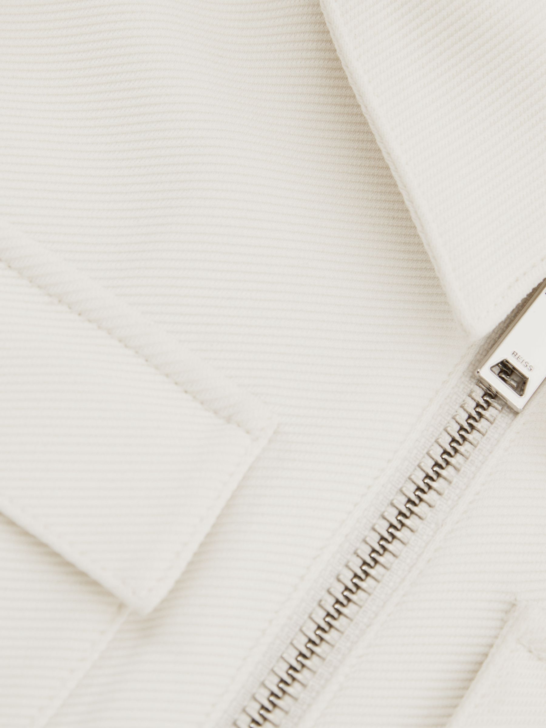 13-14 yrs Twill Zip-Front Jacket in Off White - Image 3 of 3