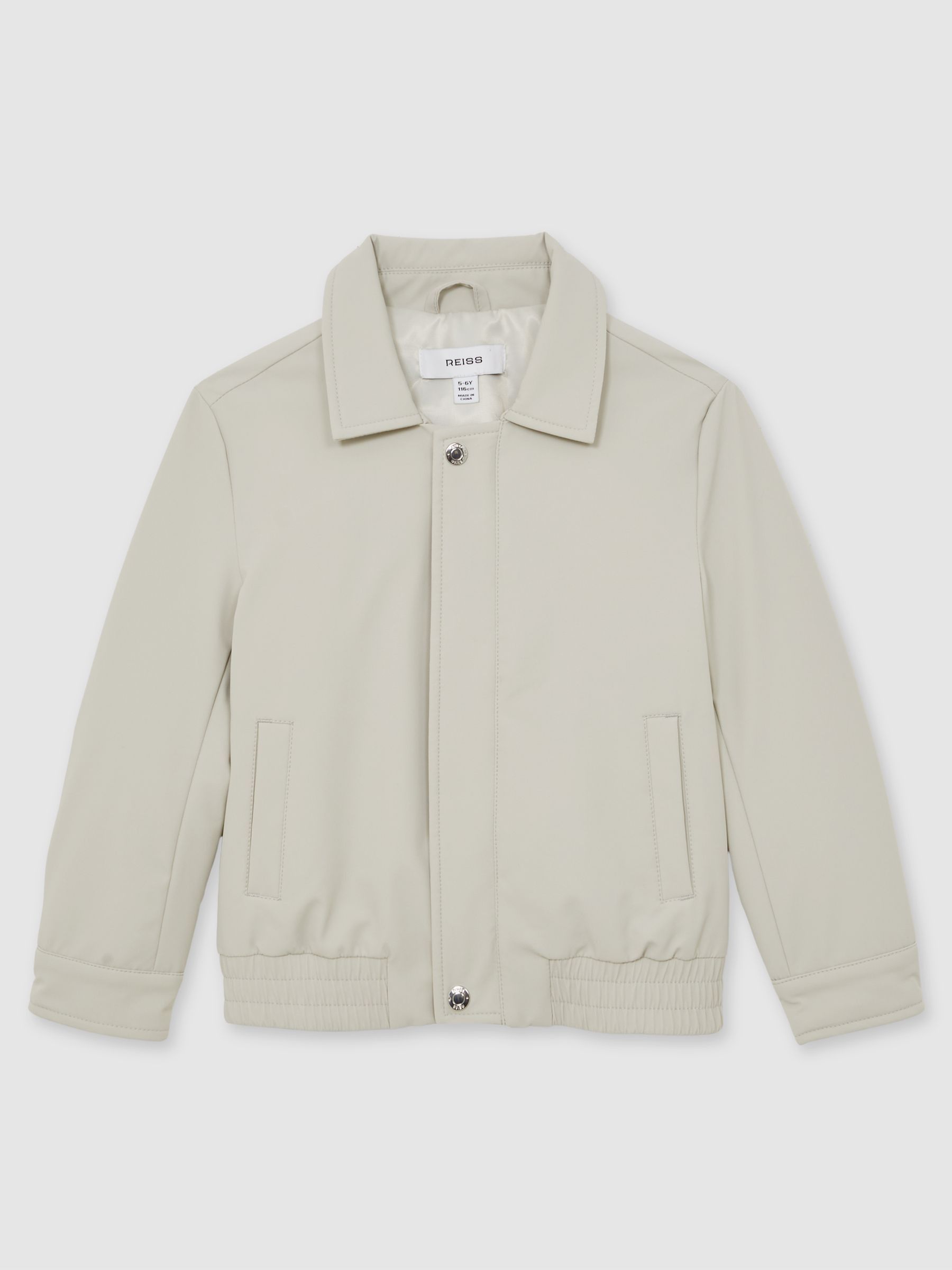 3-9 yrs Zip-Through Harrington Jacket in Stone - Image 2 of 4