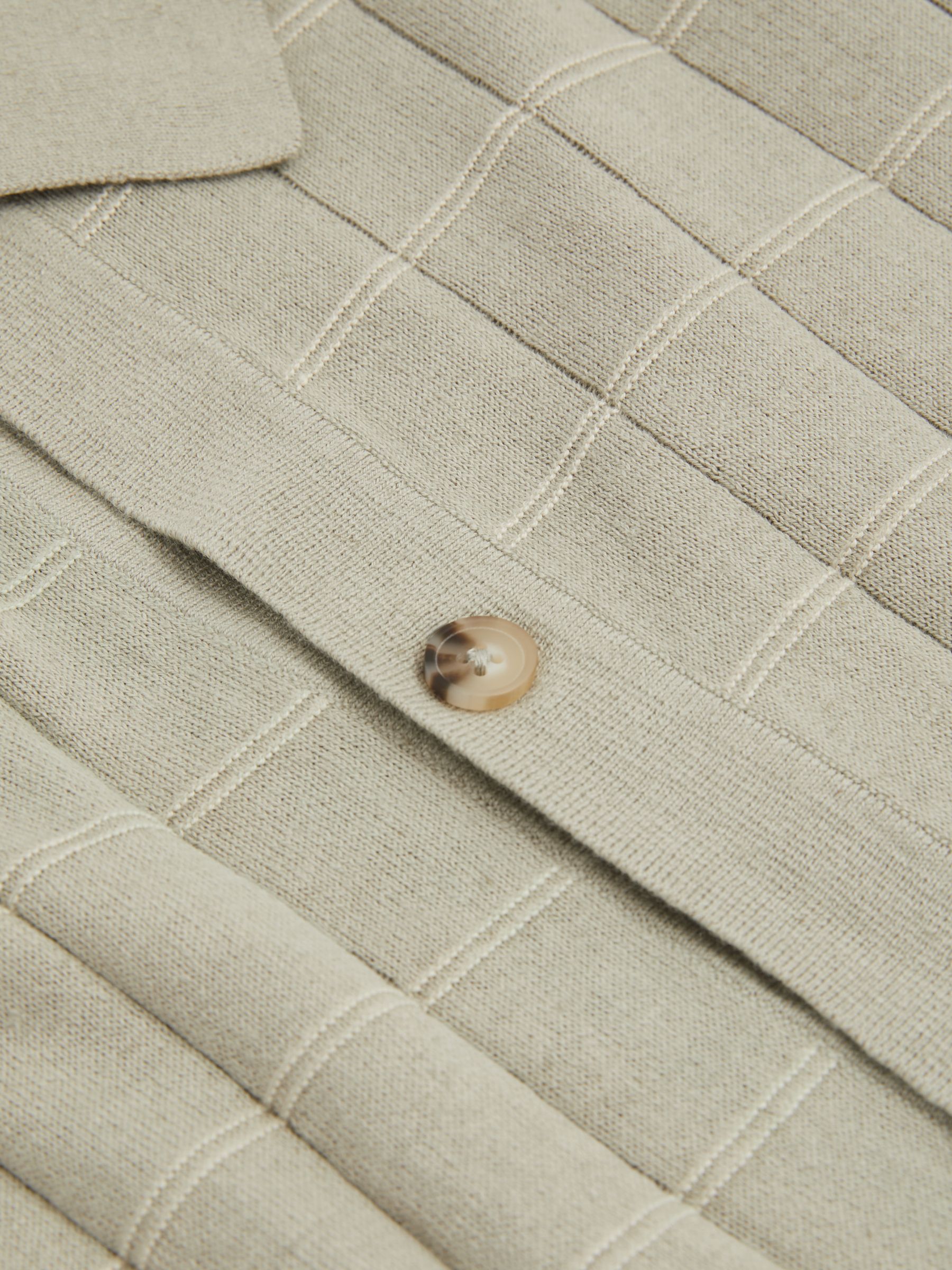Mendez Sage Paige Cotton-Linen Knitted Check Shirt - Image 2 of 6
