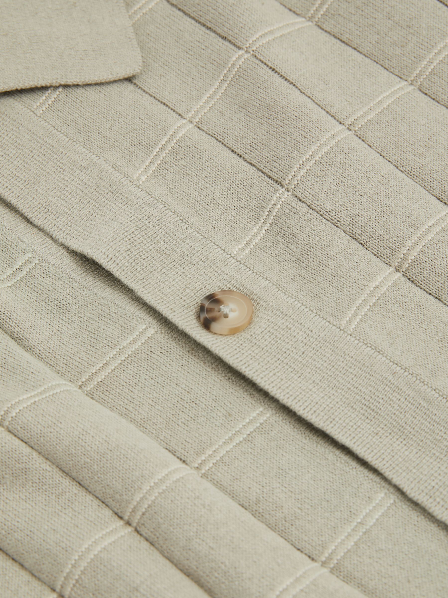 Mendez Sage Paige Cotton-Linen Knitted Check Shirt - Image 6 of 6