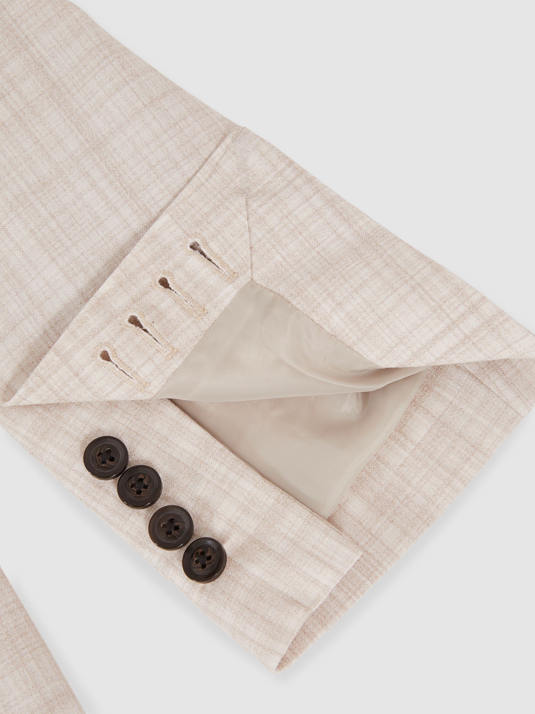 Double-Breasted Check Suit Blazer Regular-Fit in Stone - Image 5 of 6