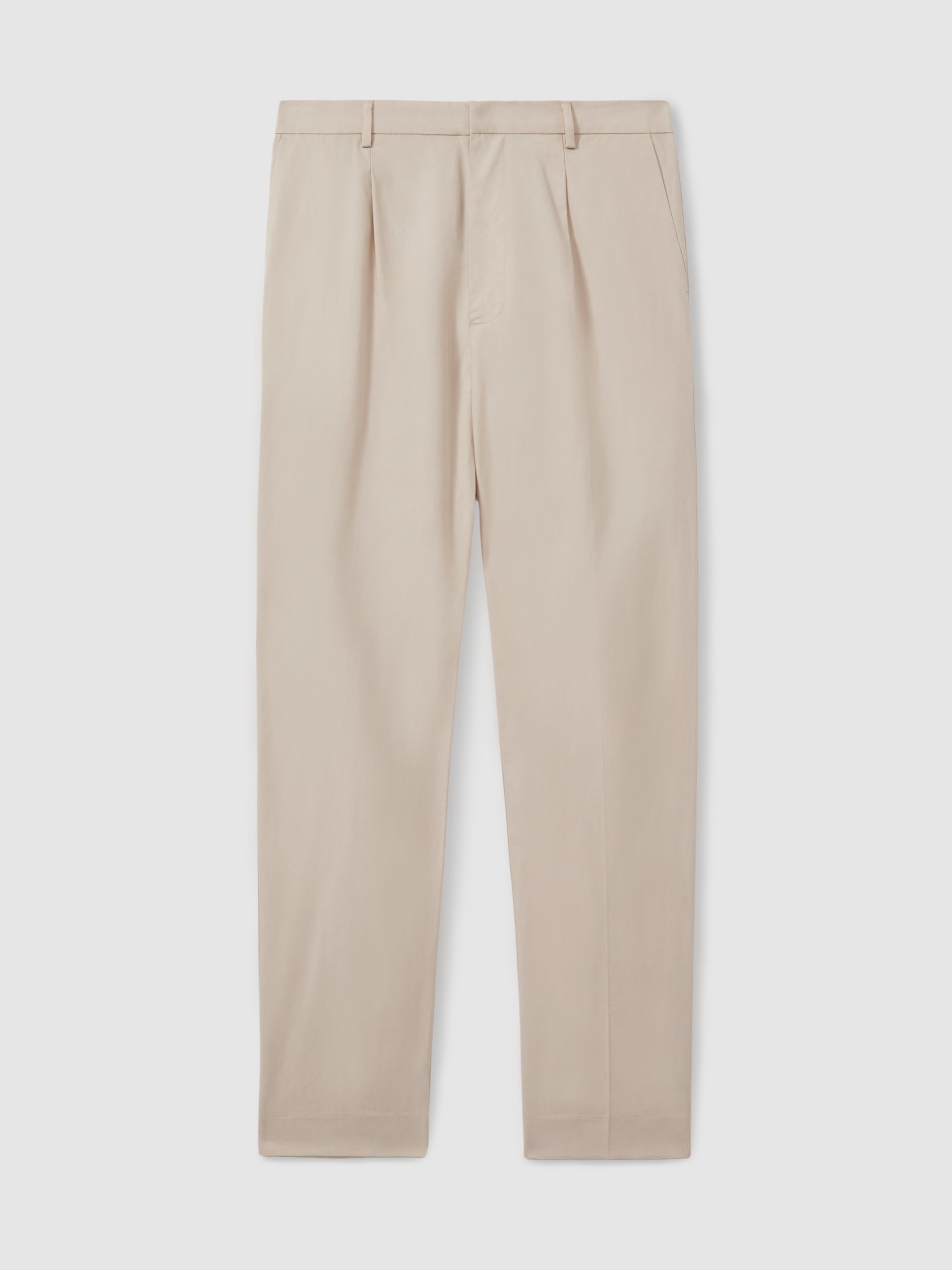 Shultz Light Khaki Paige Cotton-Lyocell Straight Leg Trousers - Image 1 of 6
