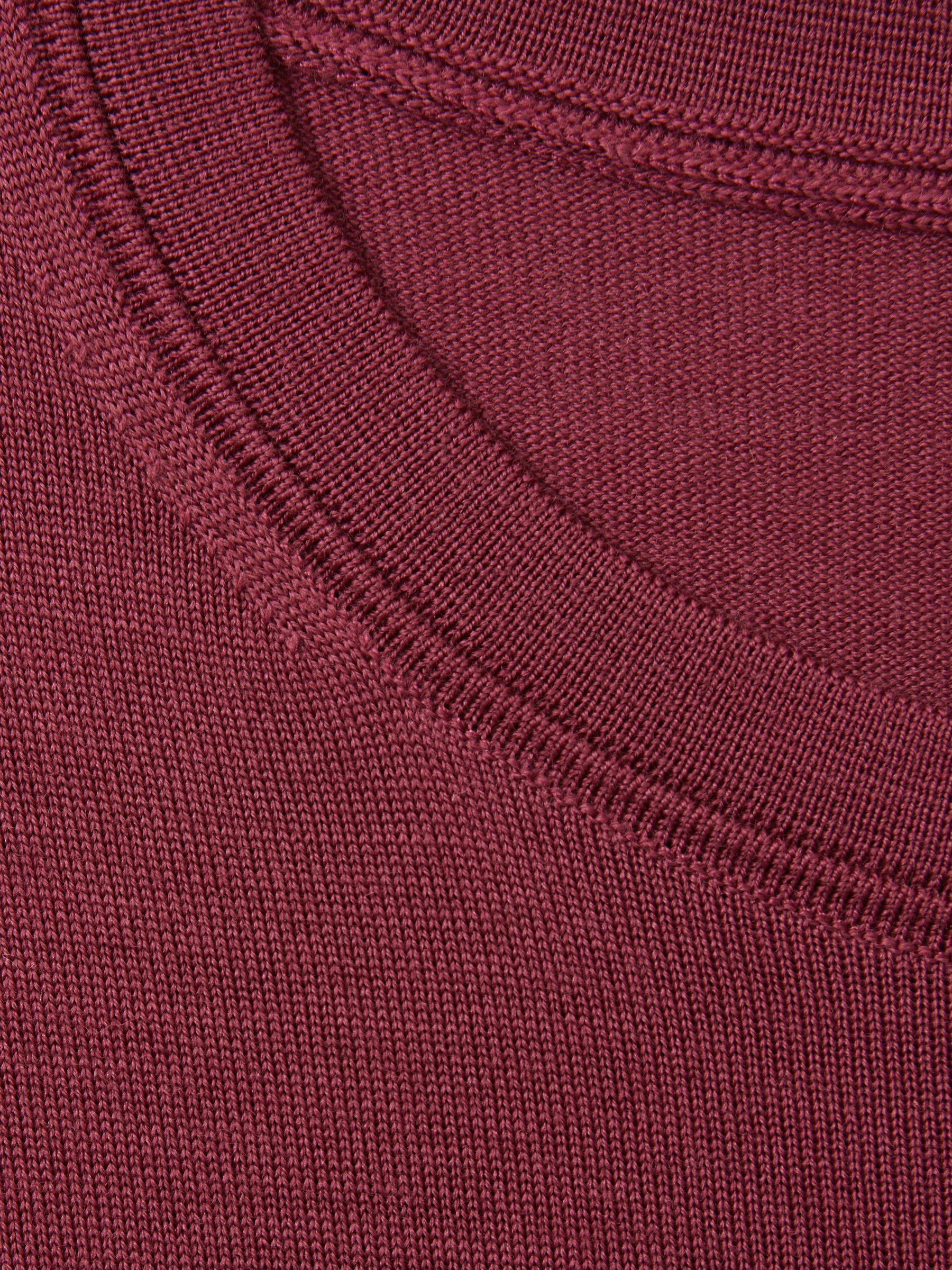 Merino Wool Crew Neck Jumper in Cherry Pink - Image 4 of 4