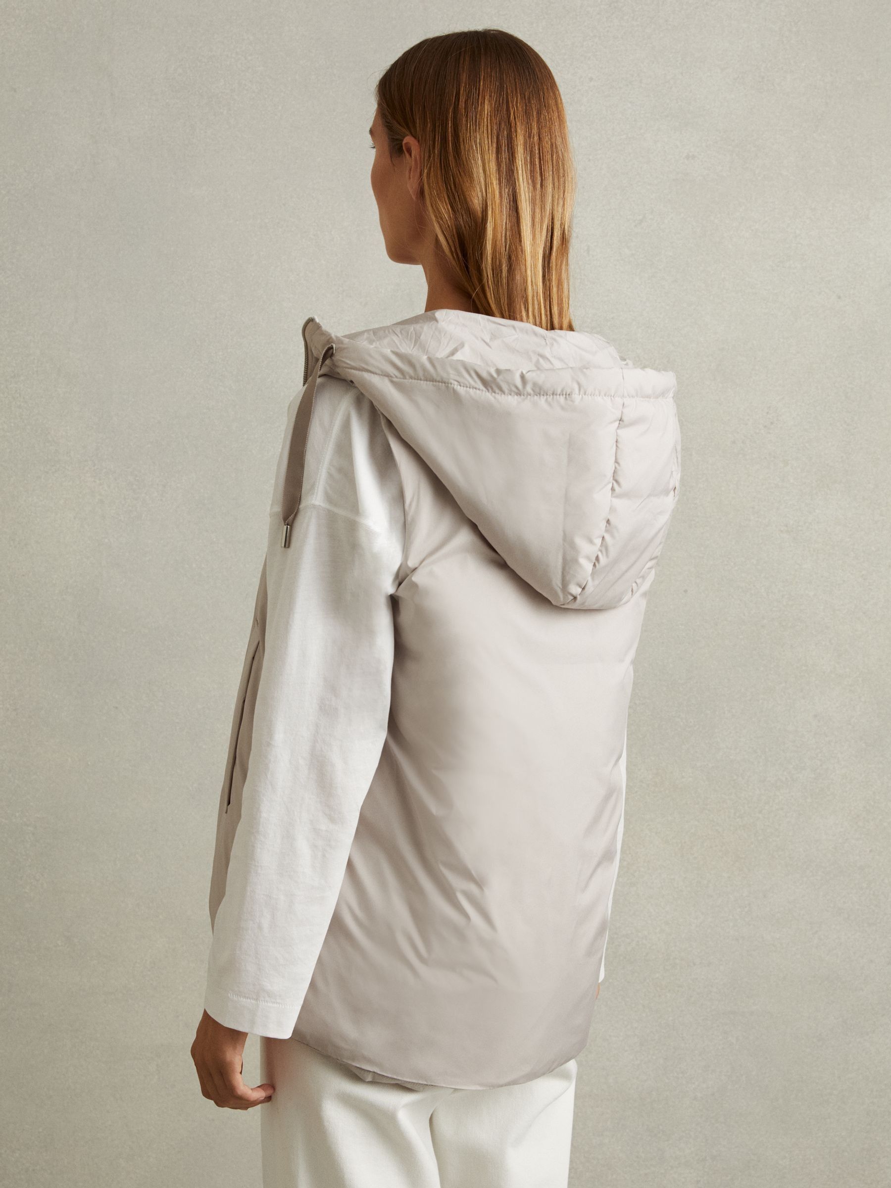 Padded Hooded Gilet in Neutral - Image 5 of 6