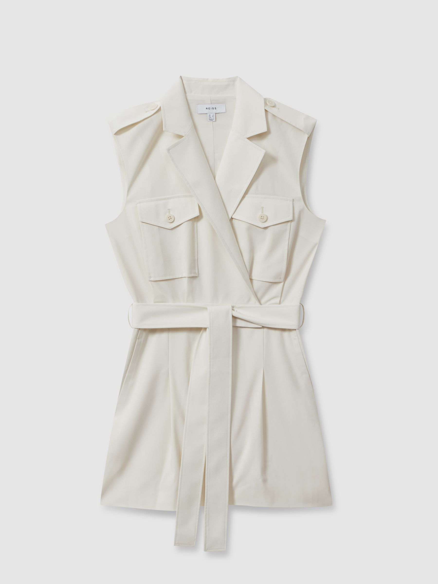 Wool Blend Double Breasted Playsuit in Ivory - Image 2 of 6