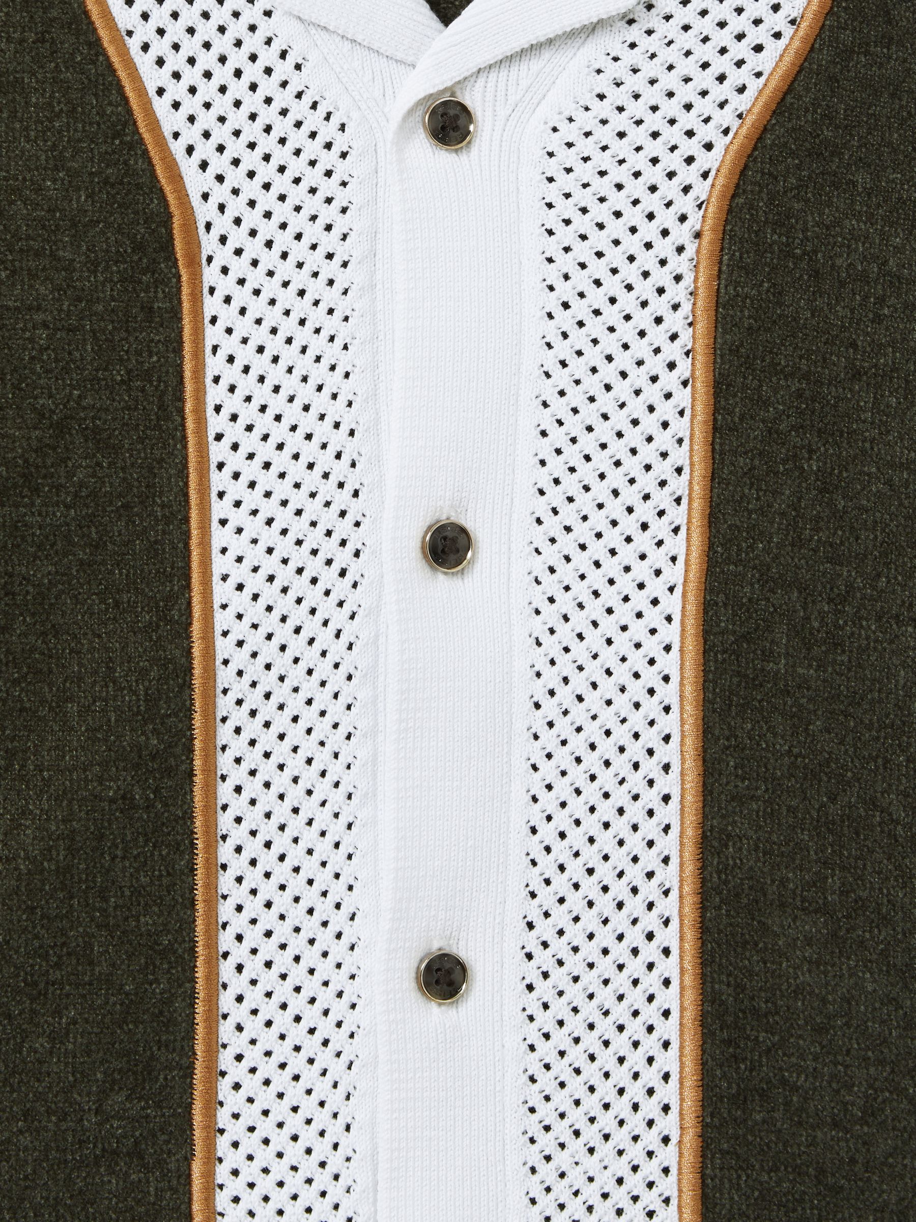 13-14 yrs Hybrid Velour Cuban Collar Shirt in Green Smoke - Image 4 of 4