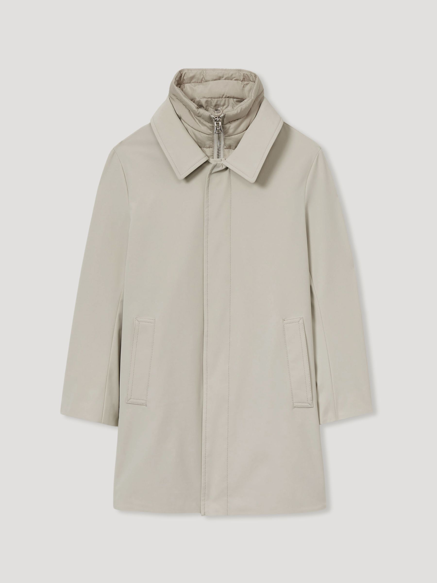3-9 yrs Gabardine Coat with Removable Gilet in Stone - Image 2 of 4