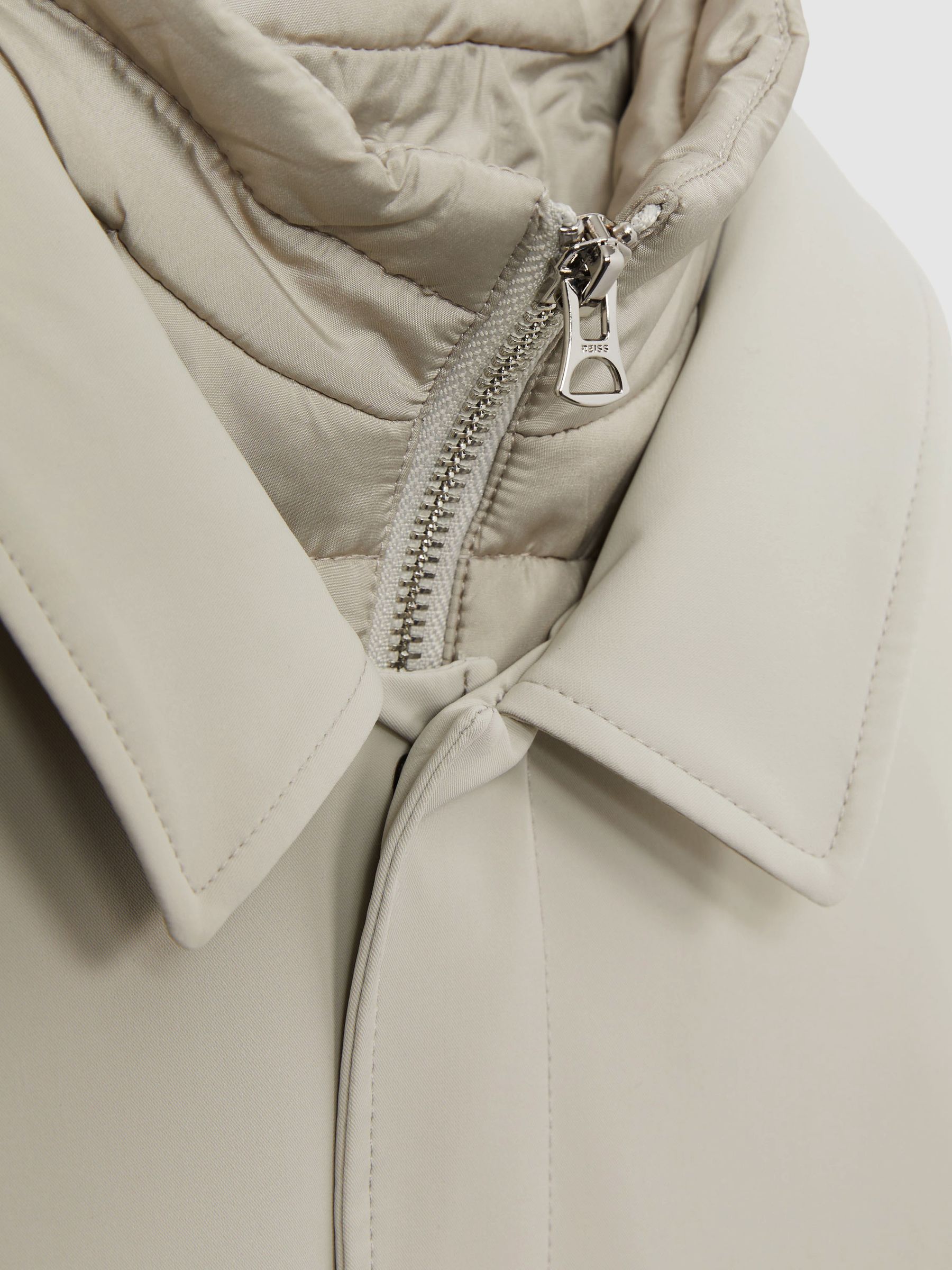 3-9 yrs Gabardine Coat with Removable Gilet in Stone - Image 4 of 4