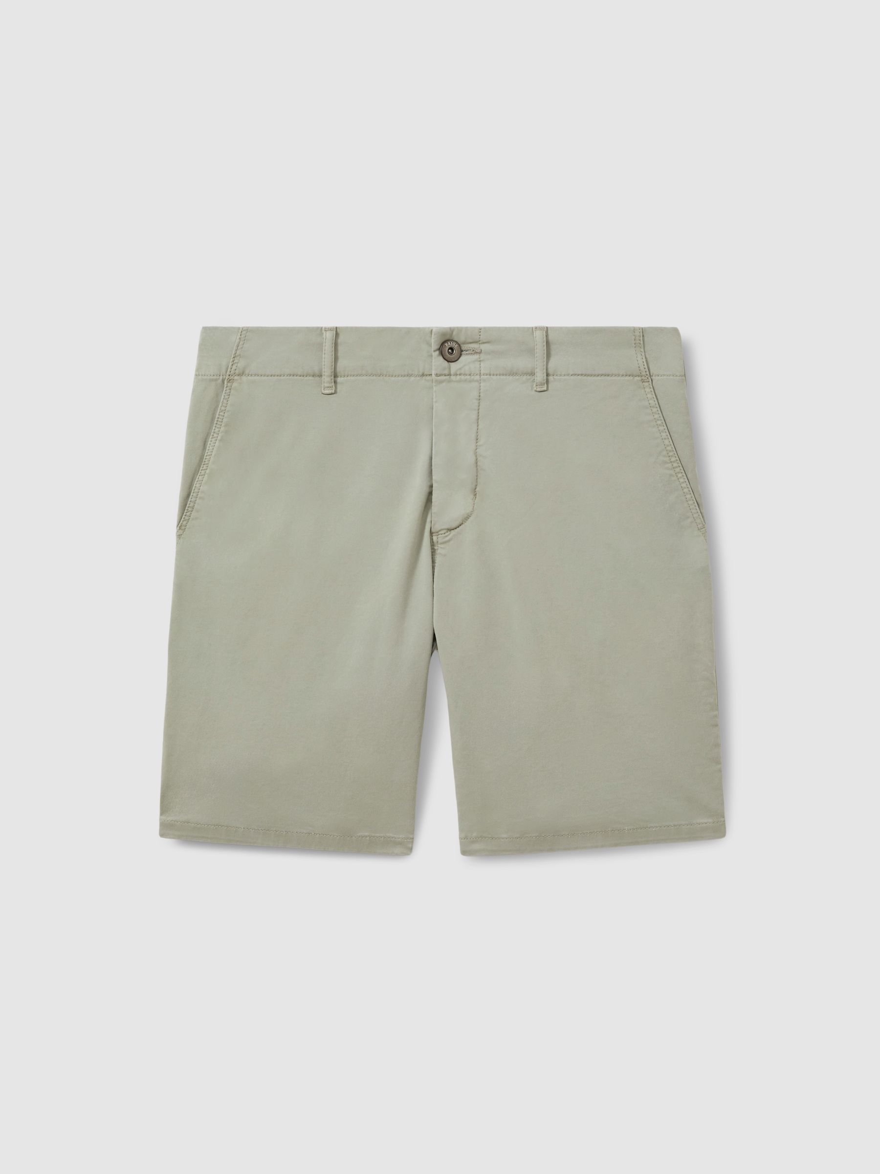 Paige Cotton Blend Chino Shorts in Thyme Melange - Image 2 of 6
