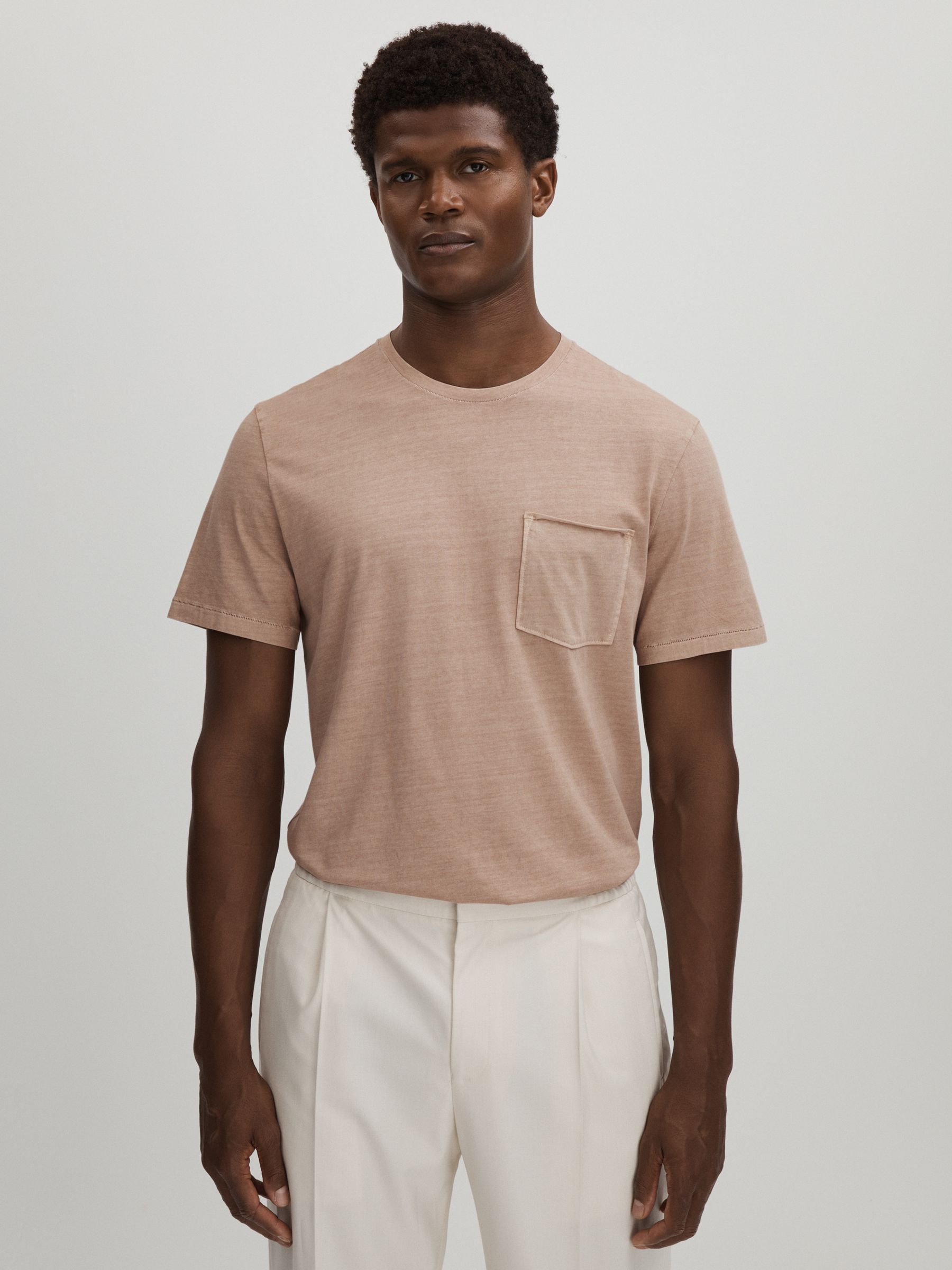 Paige Crew Neck T-Shirt in Light Stone - Image 1 of 6 Paige Crew Neck T-Shirt in Light Stone - Image 1 of 6