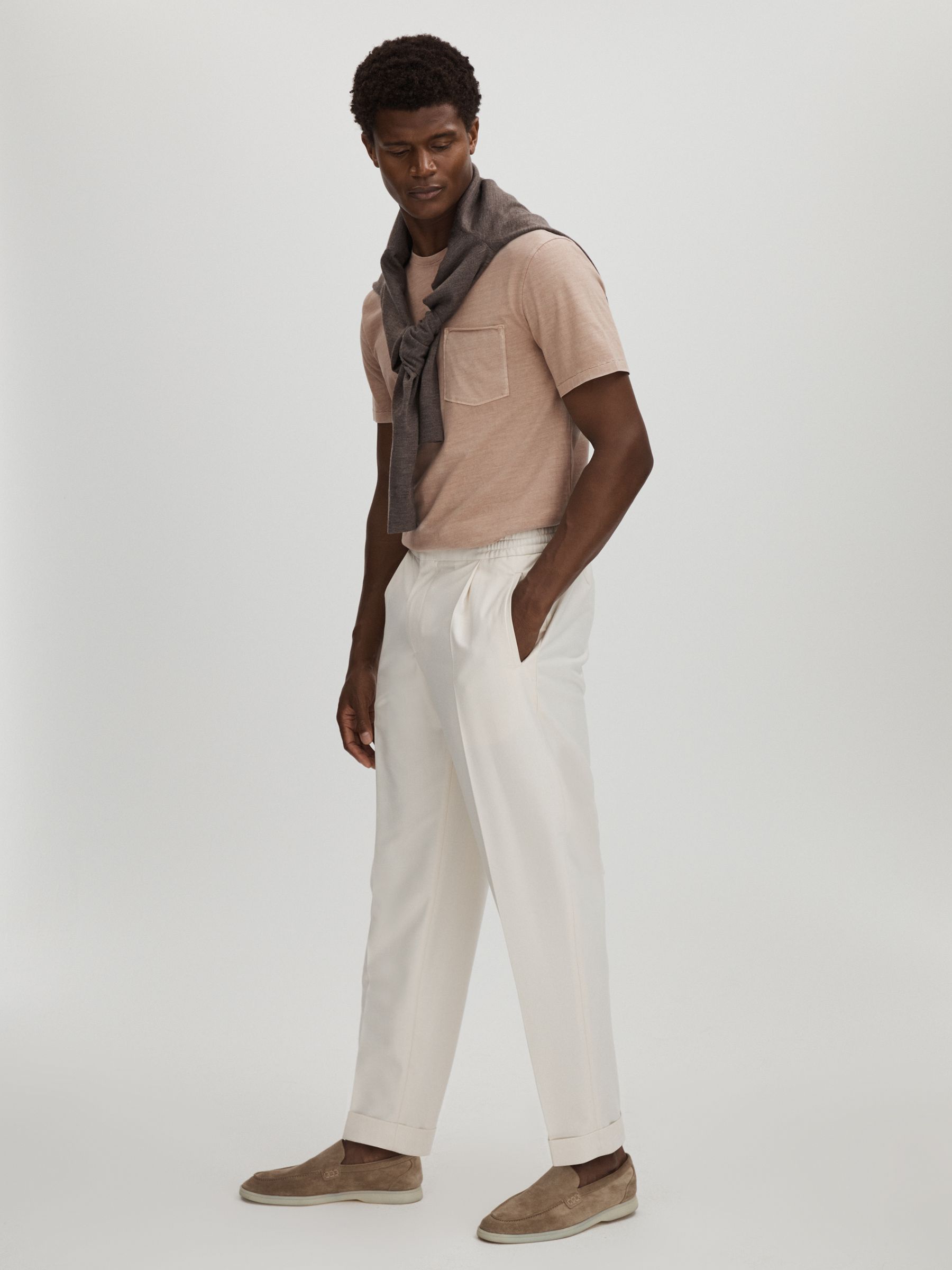 Paige Crew Neck T-Shirt in Light Stone - Image 3 of 6