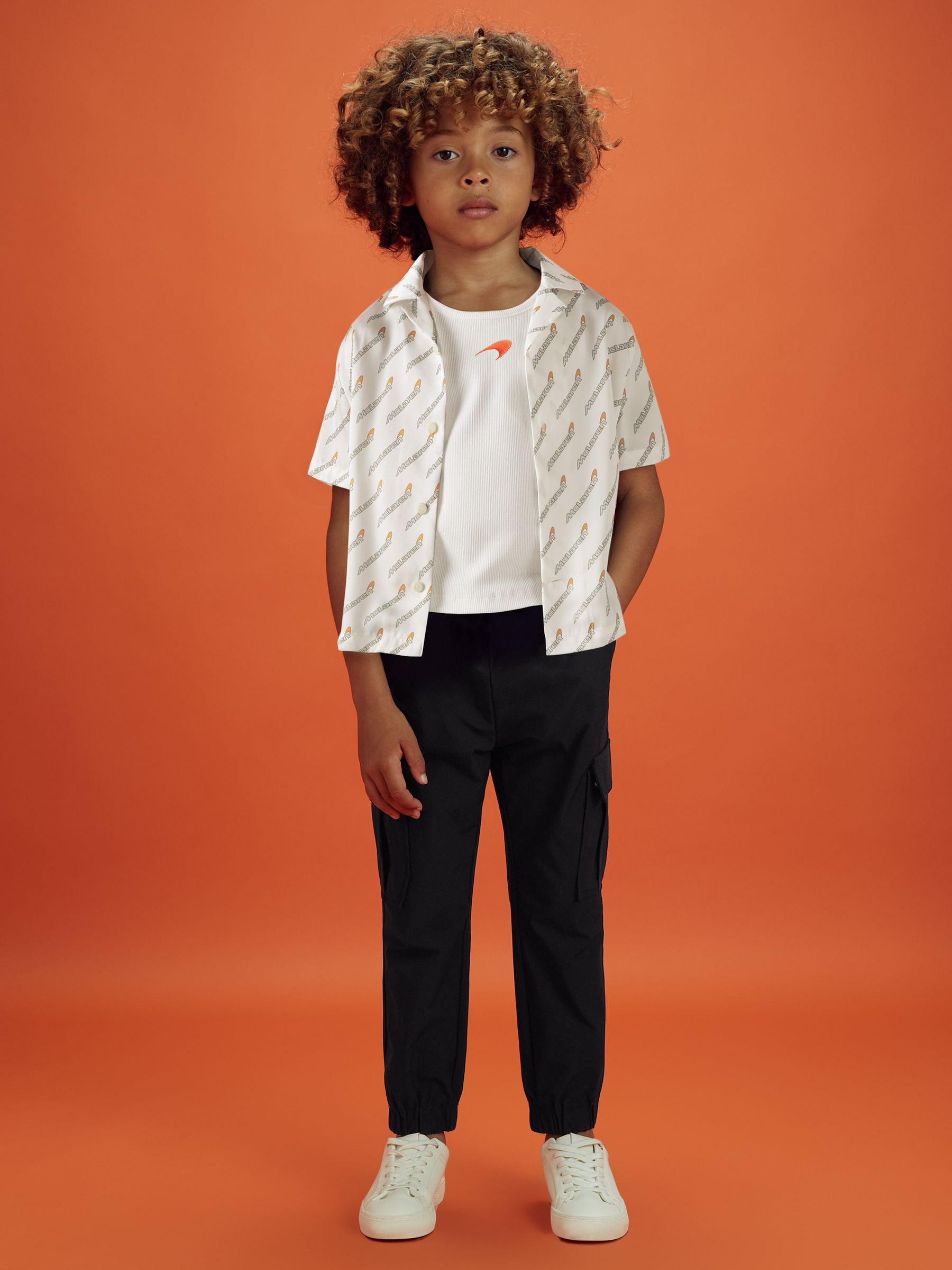 3-9 yrs McLaren F1 Ribbed Cotton Embroidered Vest in White - Image 3 of 3