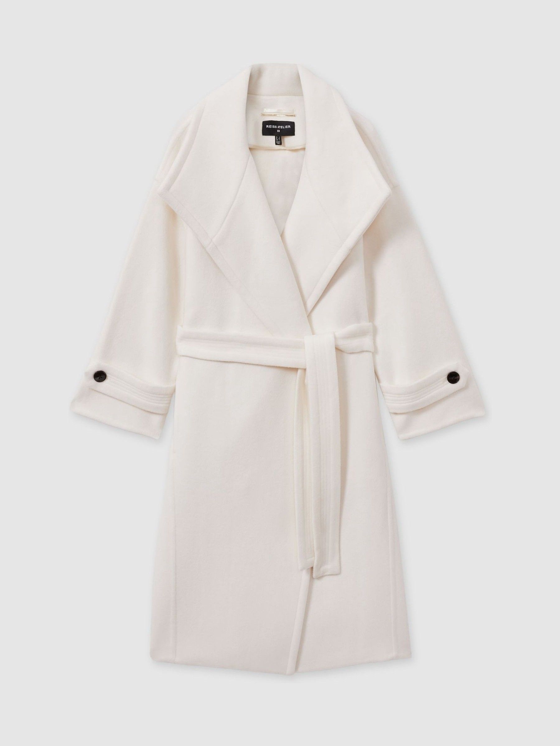 Atelier Blindseam Wool and Cashmere Coat in Cream - Image 2 of 7