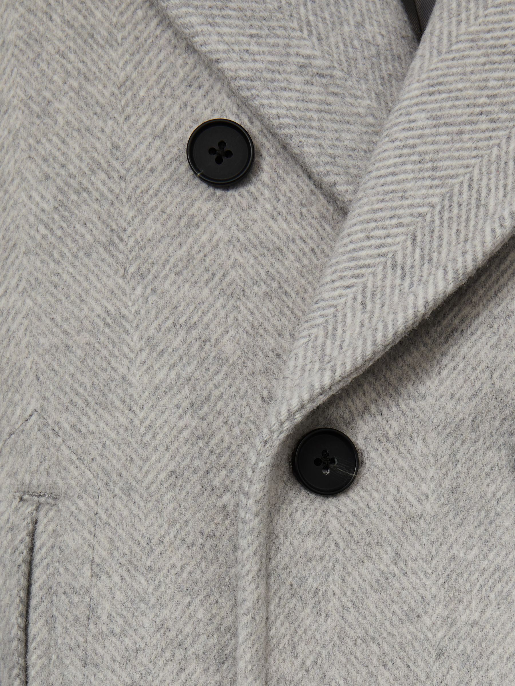 3-9 yrs Wool-Blend Twill Double-Breasted Coat in Soft Grey Melange - Image 4 of 4